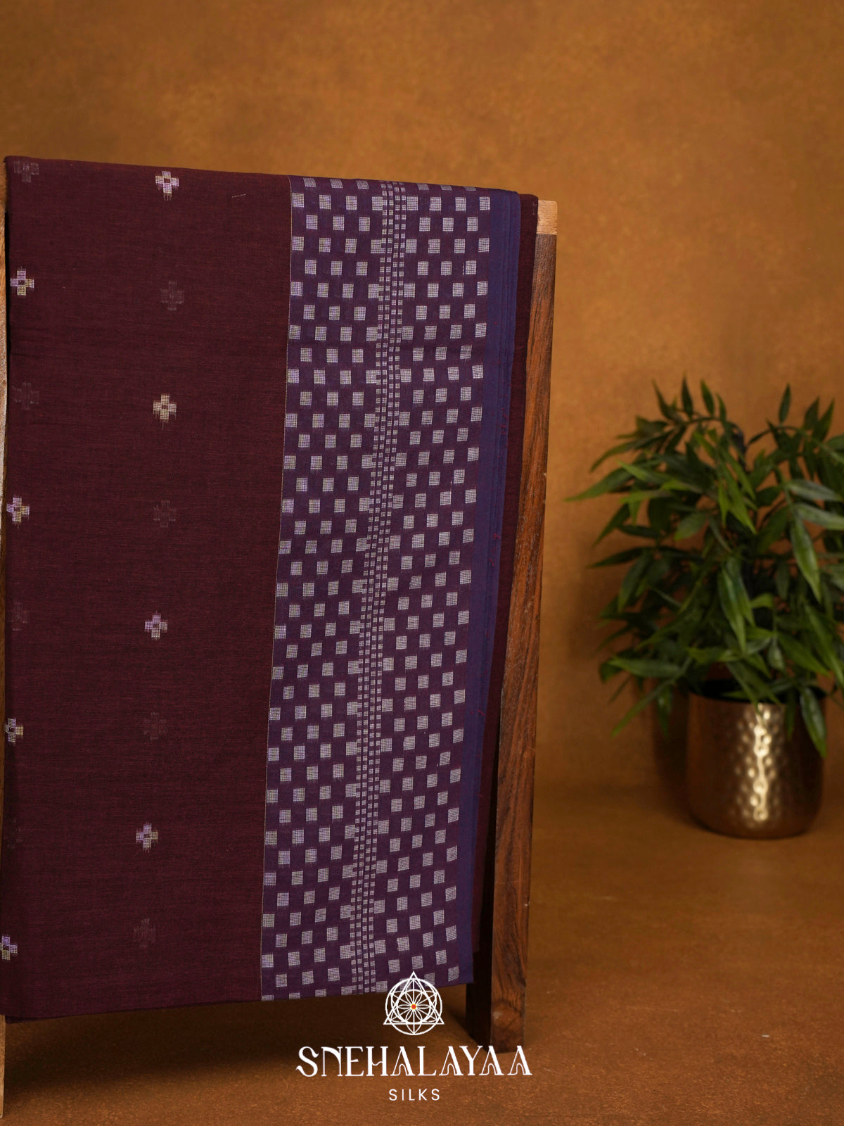 Brown Khadi Cotton Saree