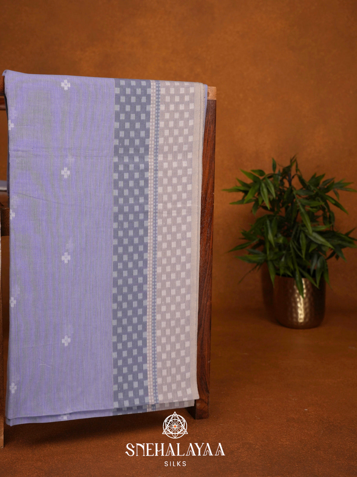 Blue Khadi Cotton Saree