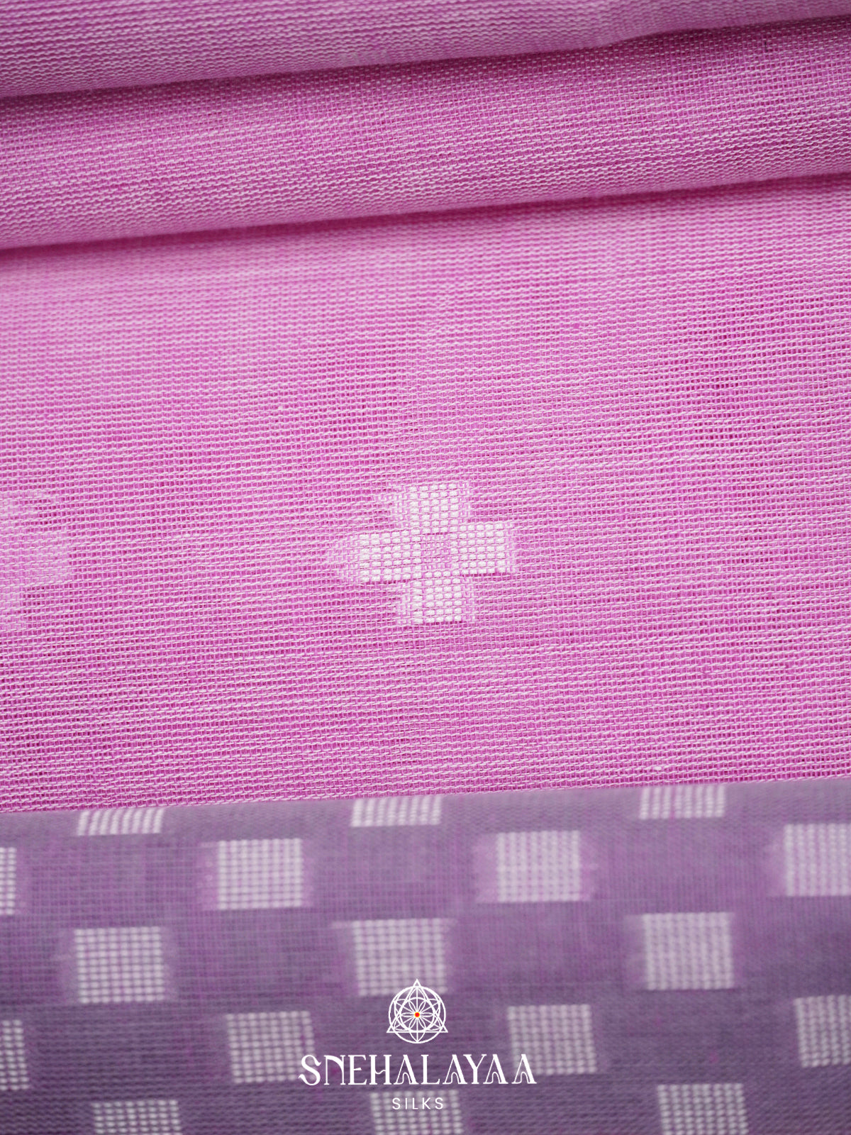 lavender Khadi Cotton Saree