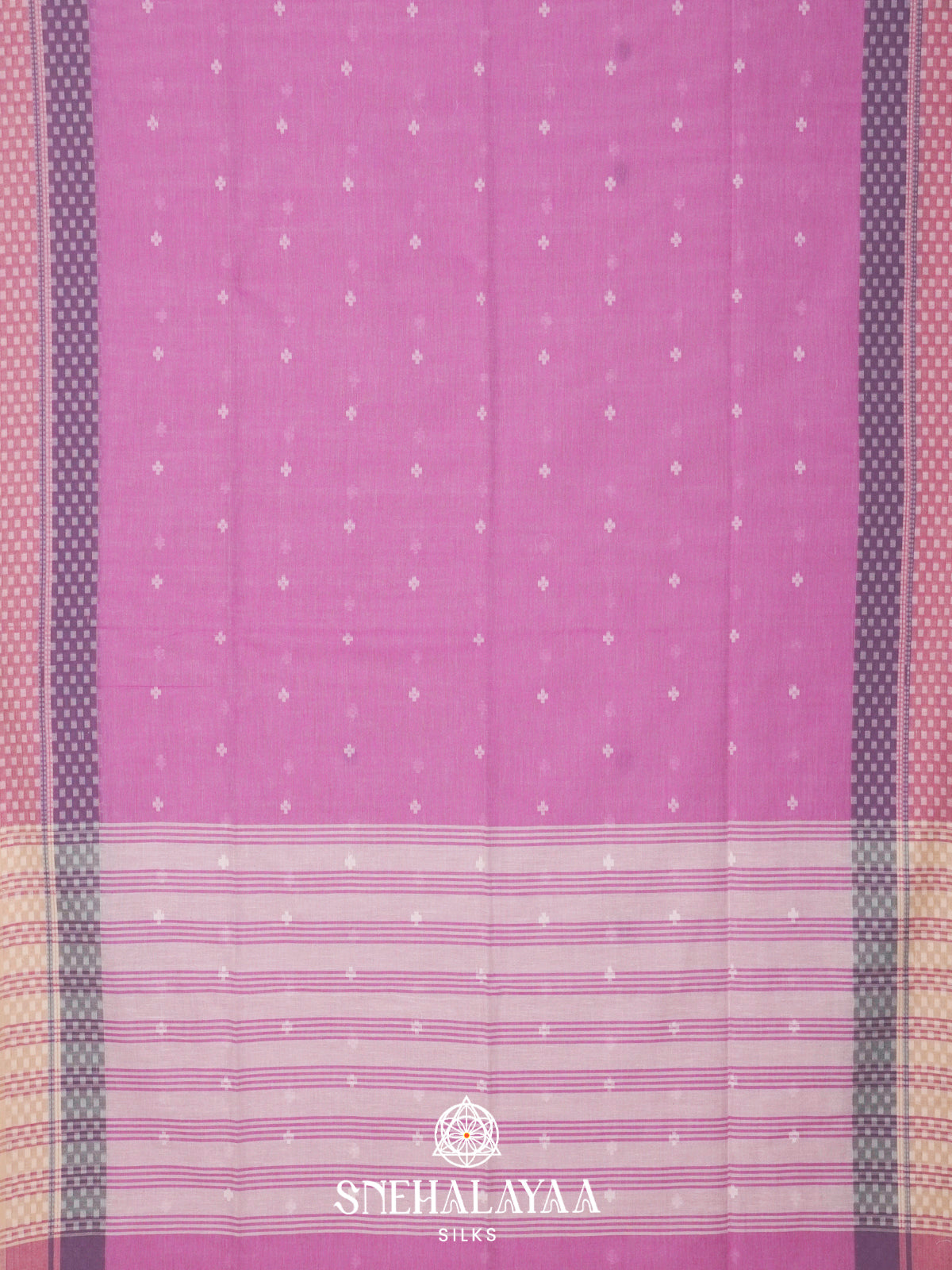 lavender Khadi Cotton Saree