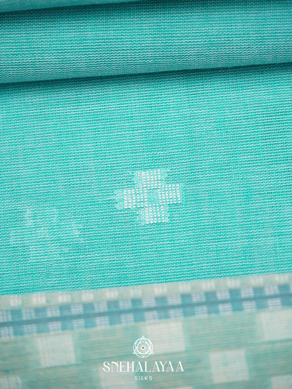 Aquamarine Khadi Cotton Saree