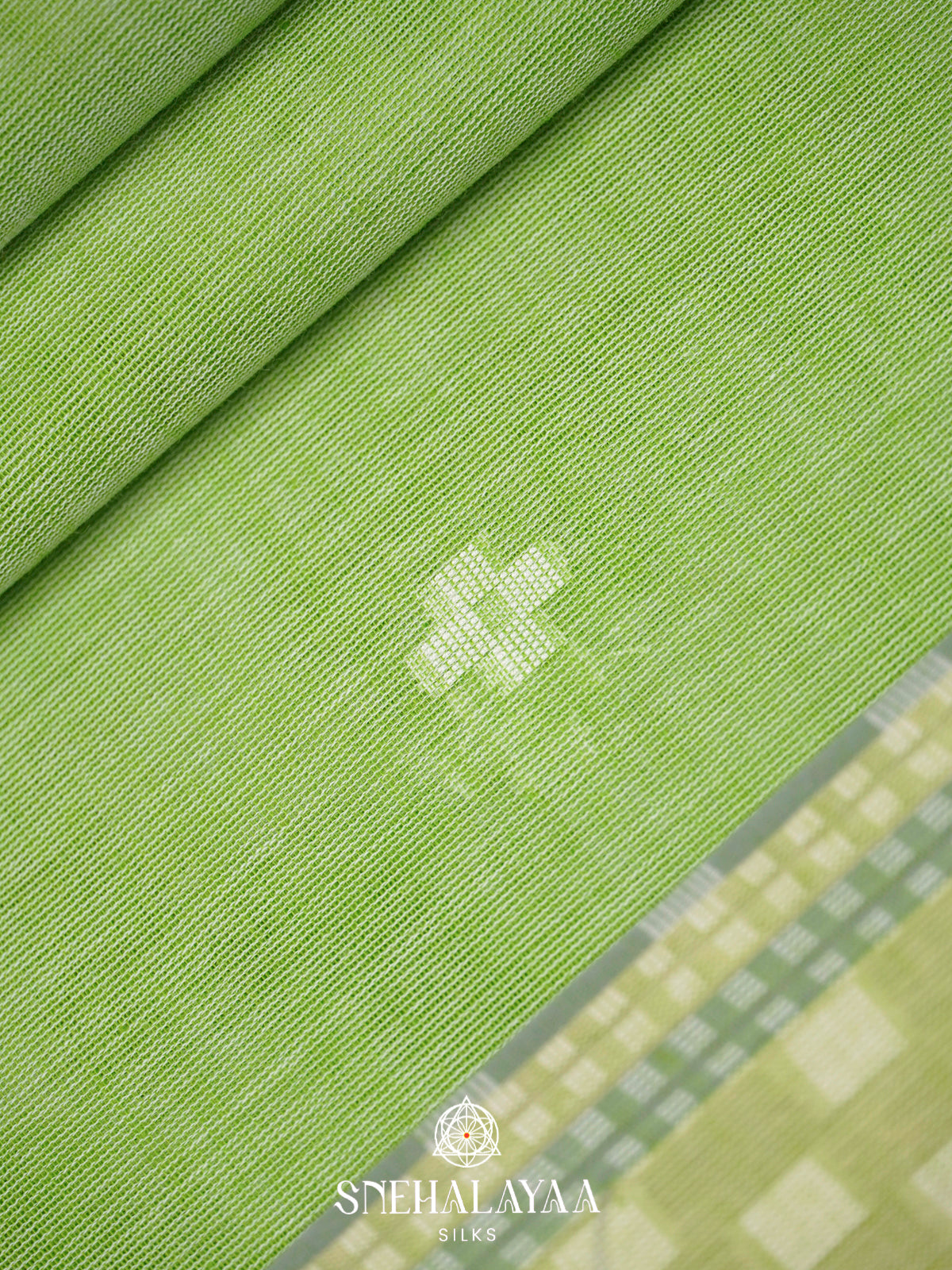 Pista Green Khadi Cotton Saree