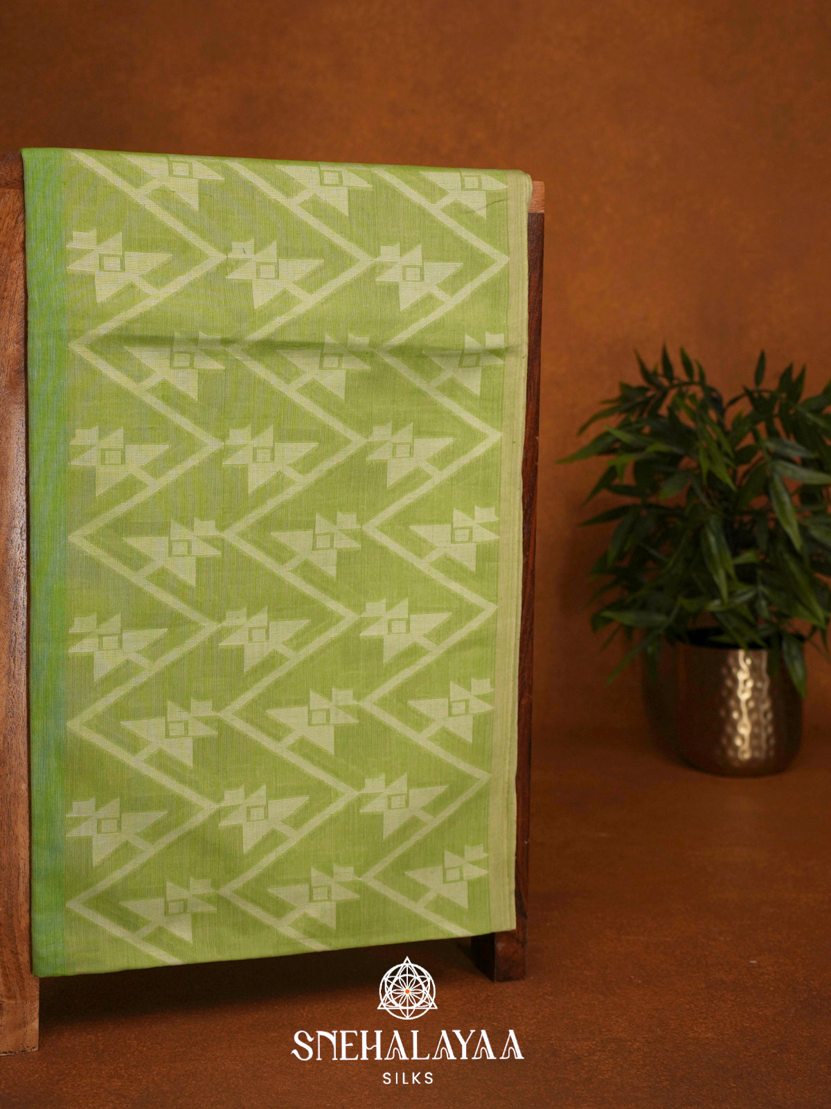 Pista Green Khadi Cotton Saree