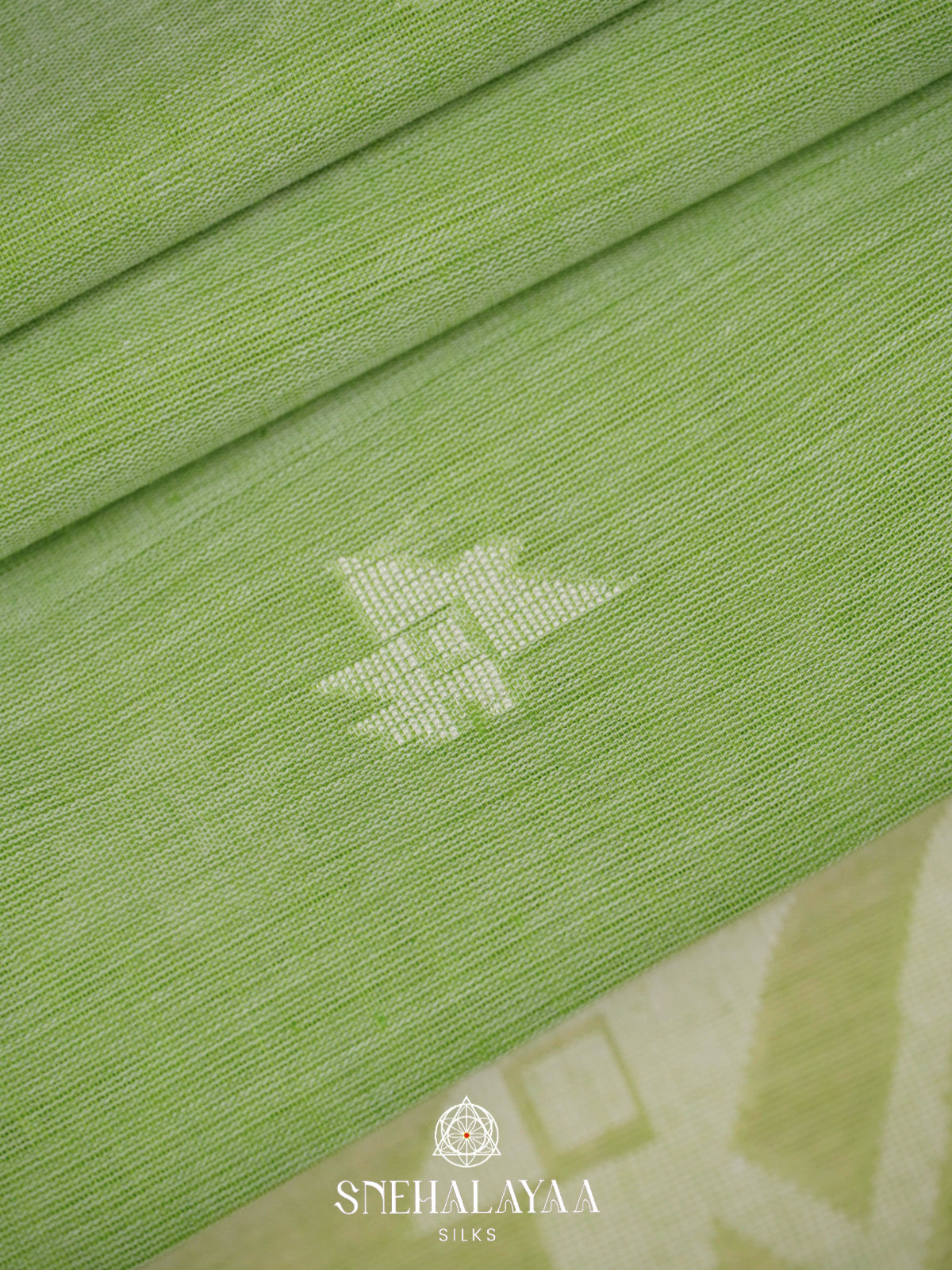 Pista Green Khadi Cotton Saree