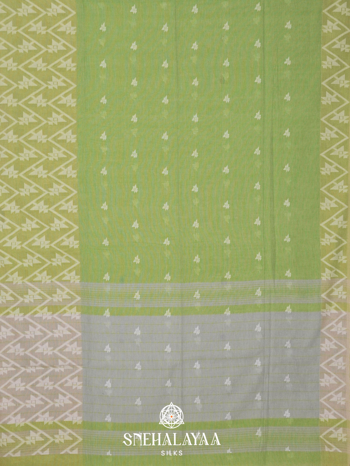 Pista Green Khadi Cotton Saree
