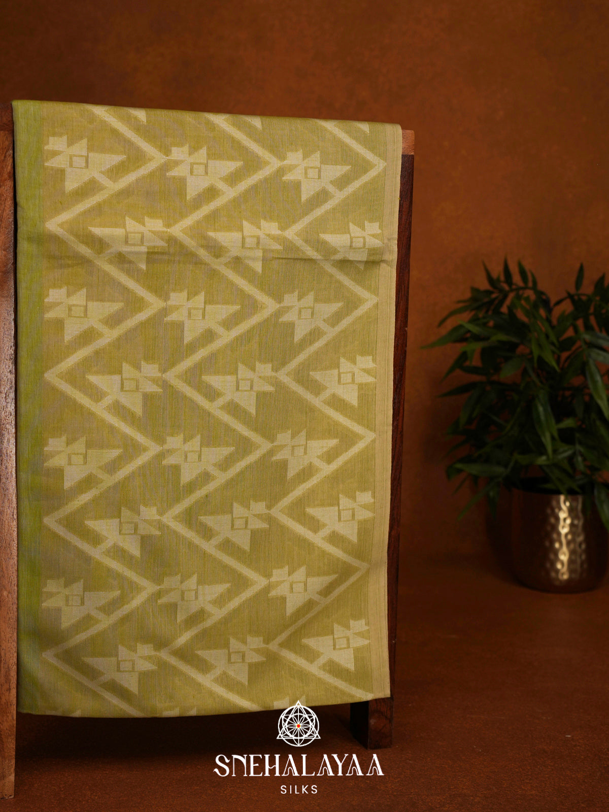 Pista Green Khadi Cotton Saree