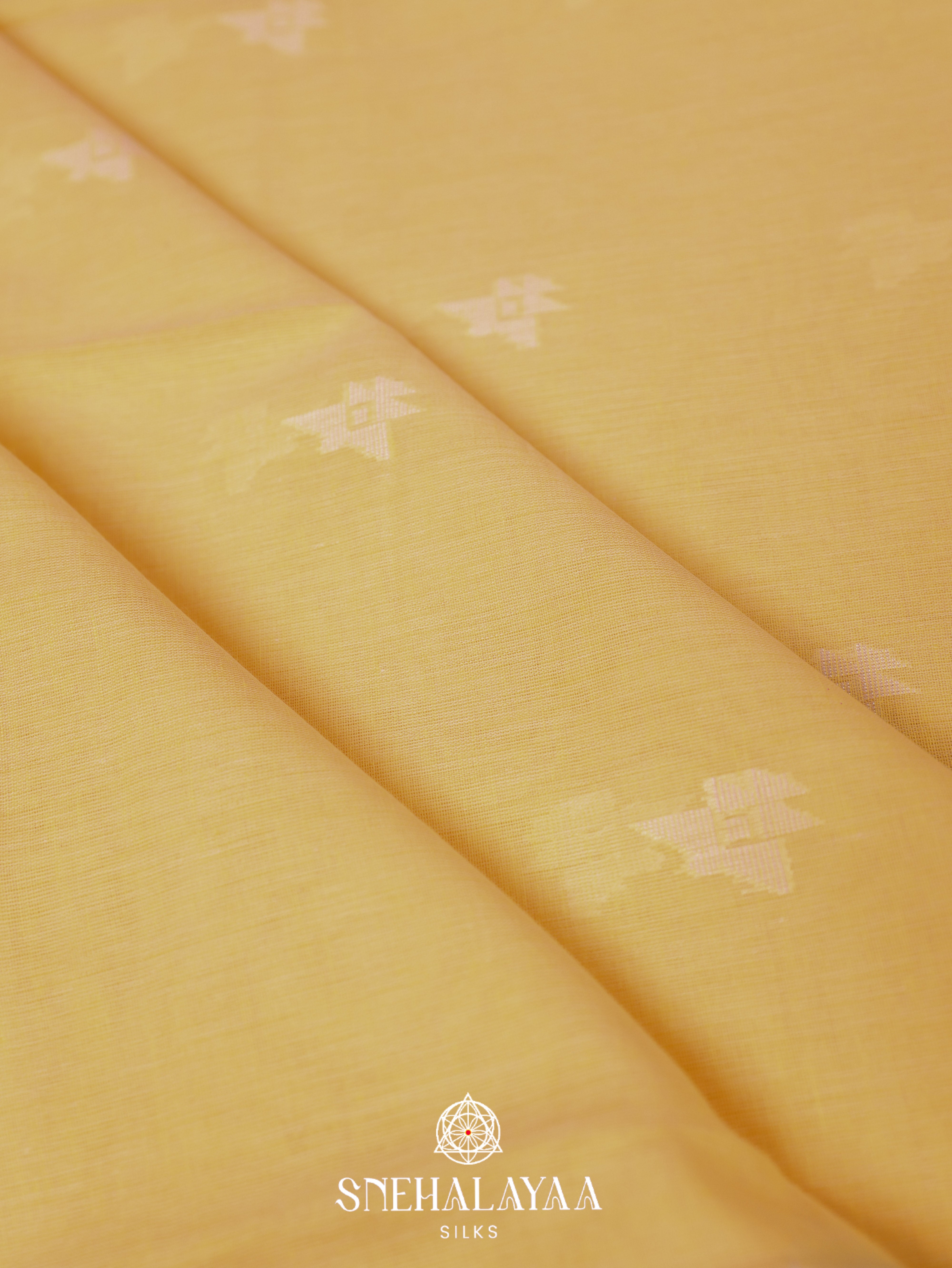 Light Yellow  Khadi Cotton Saree