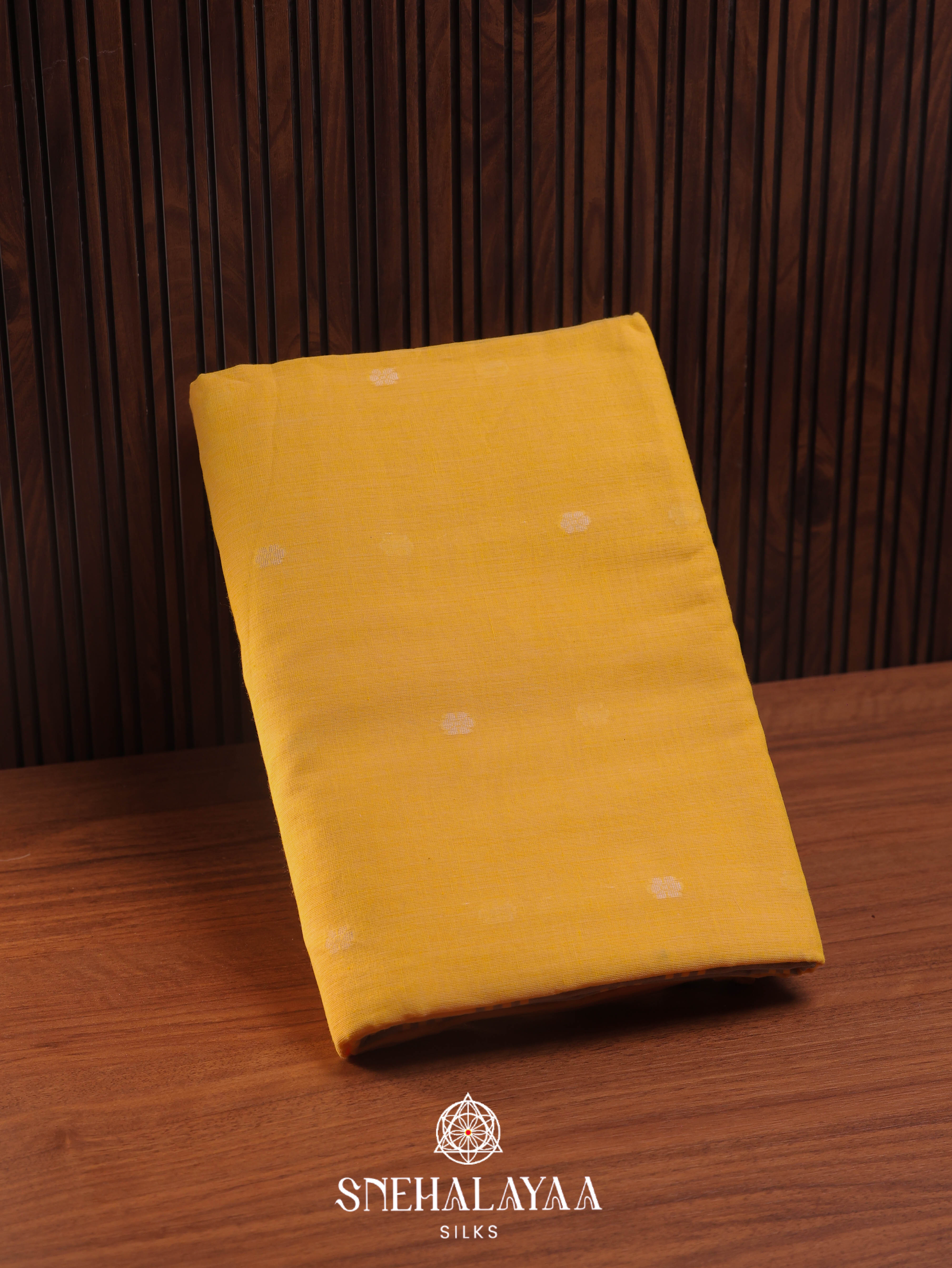Yellow  Khadi Cotton Saree