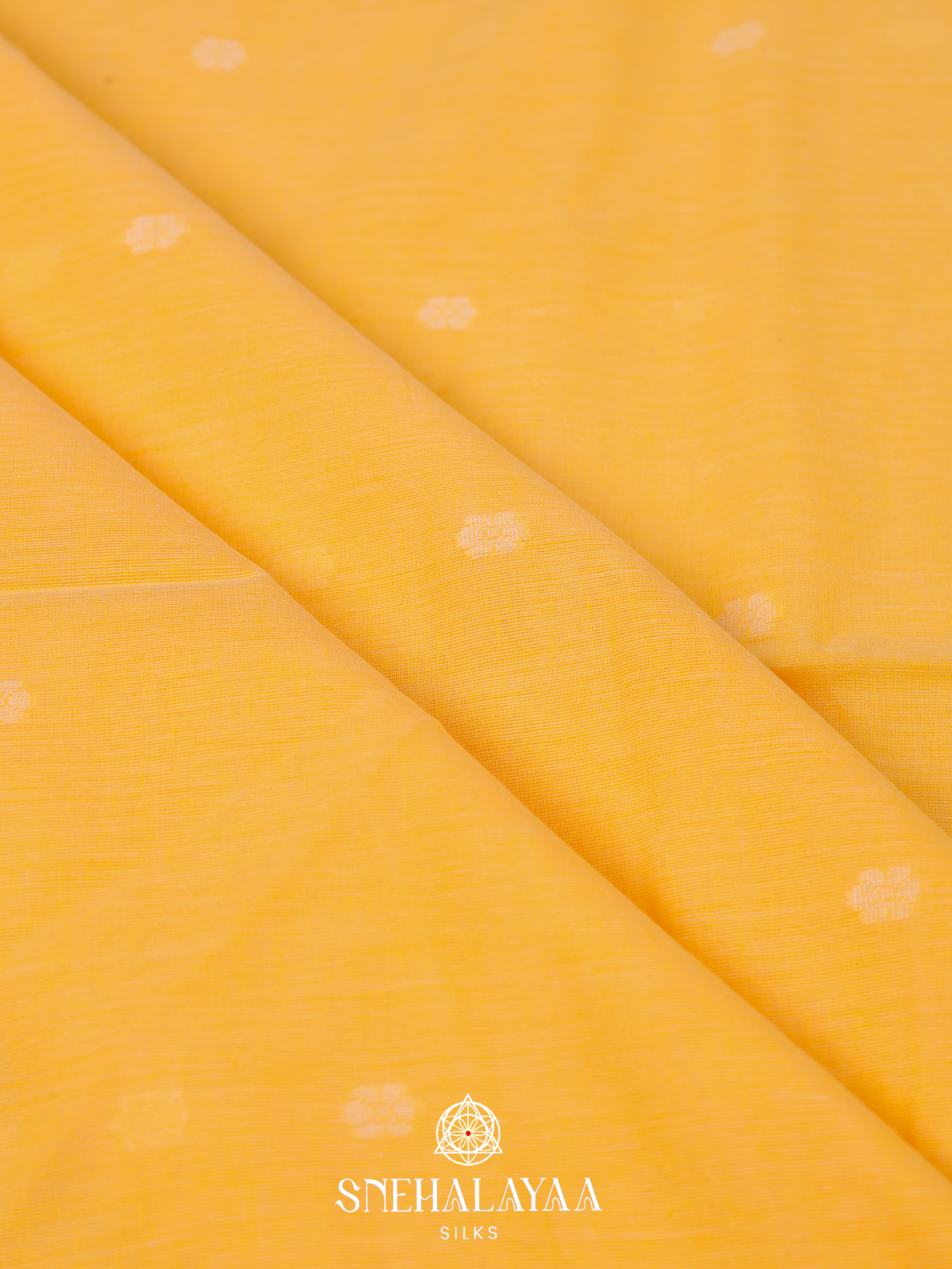 Yellow  Khadi Cotton Saree
