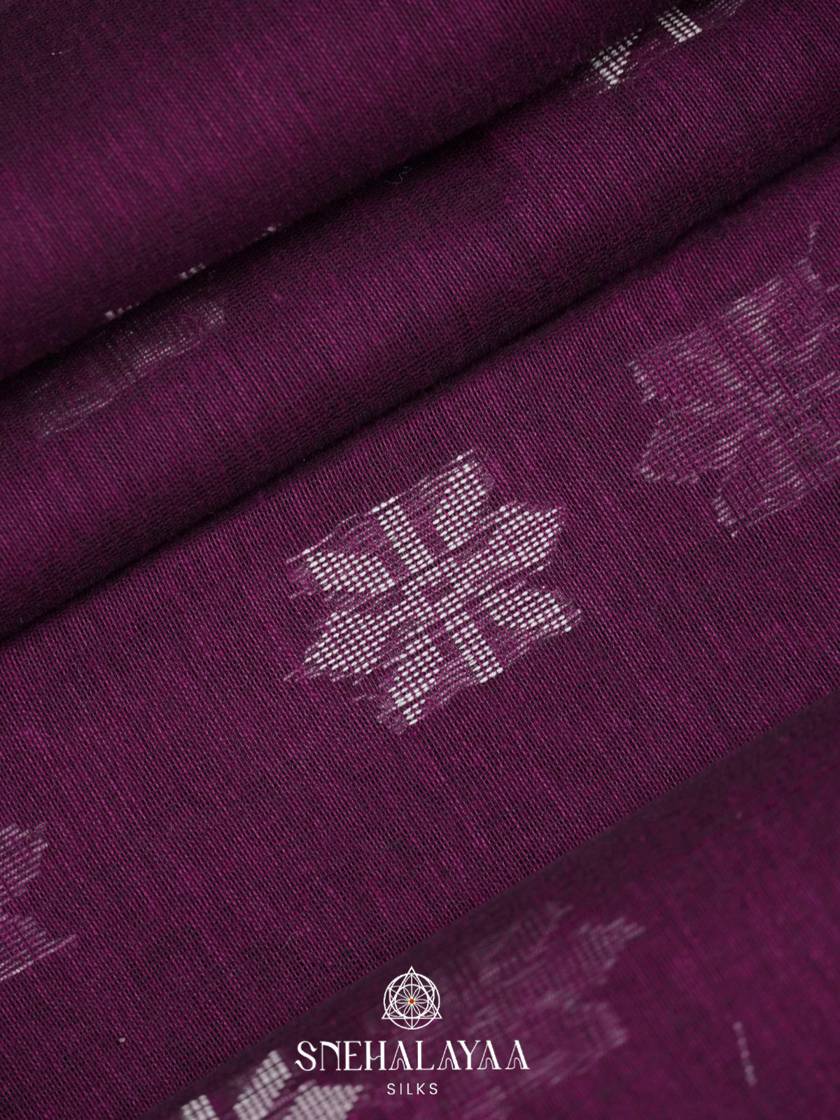Wine Khadi Cotton Saree