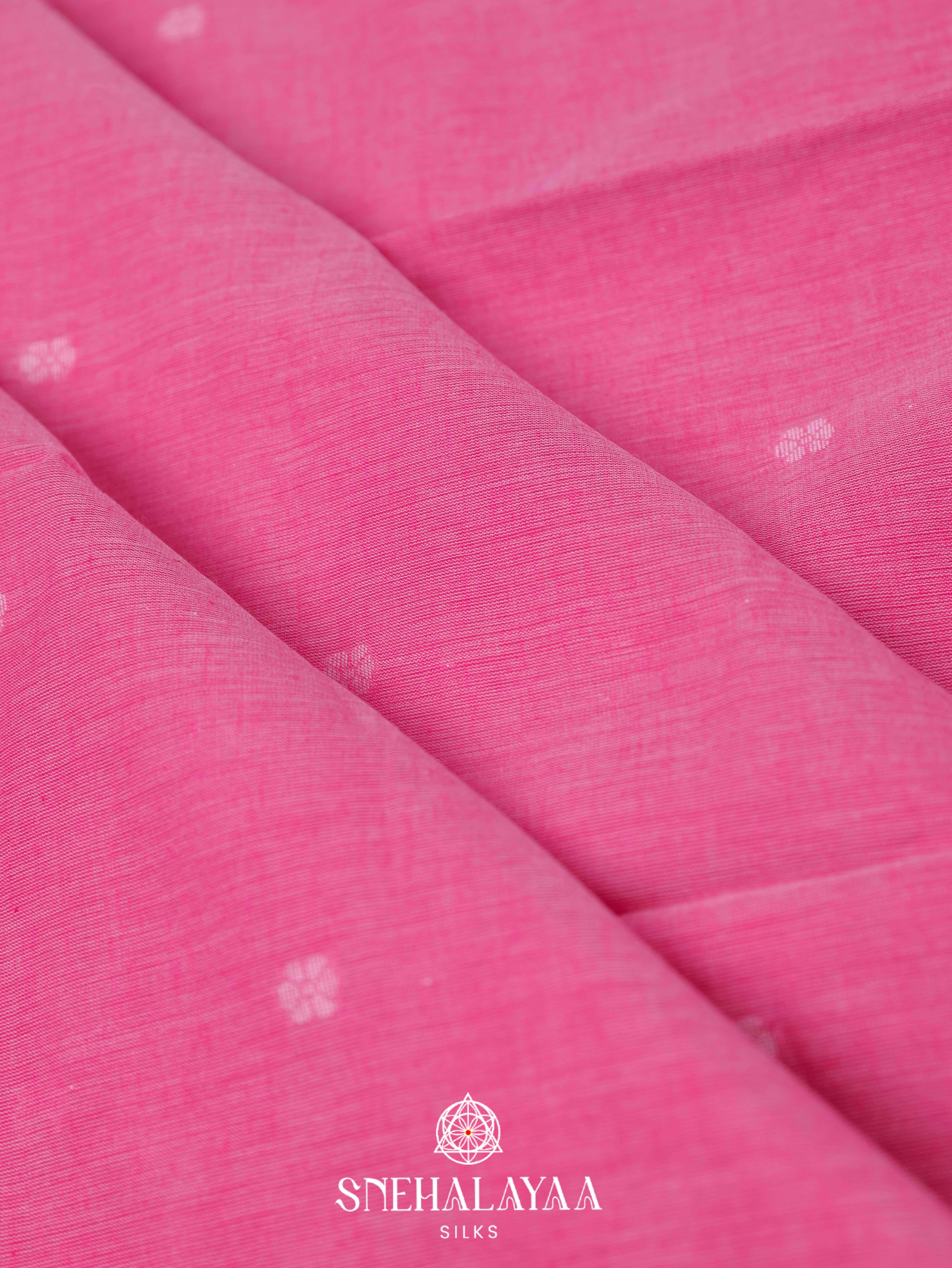 Pink Khadi Cotton Saree
