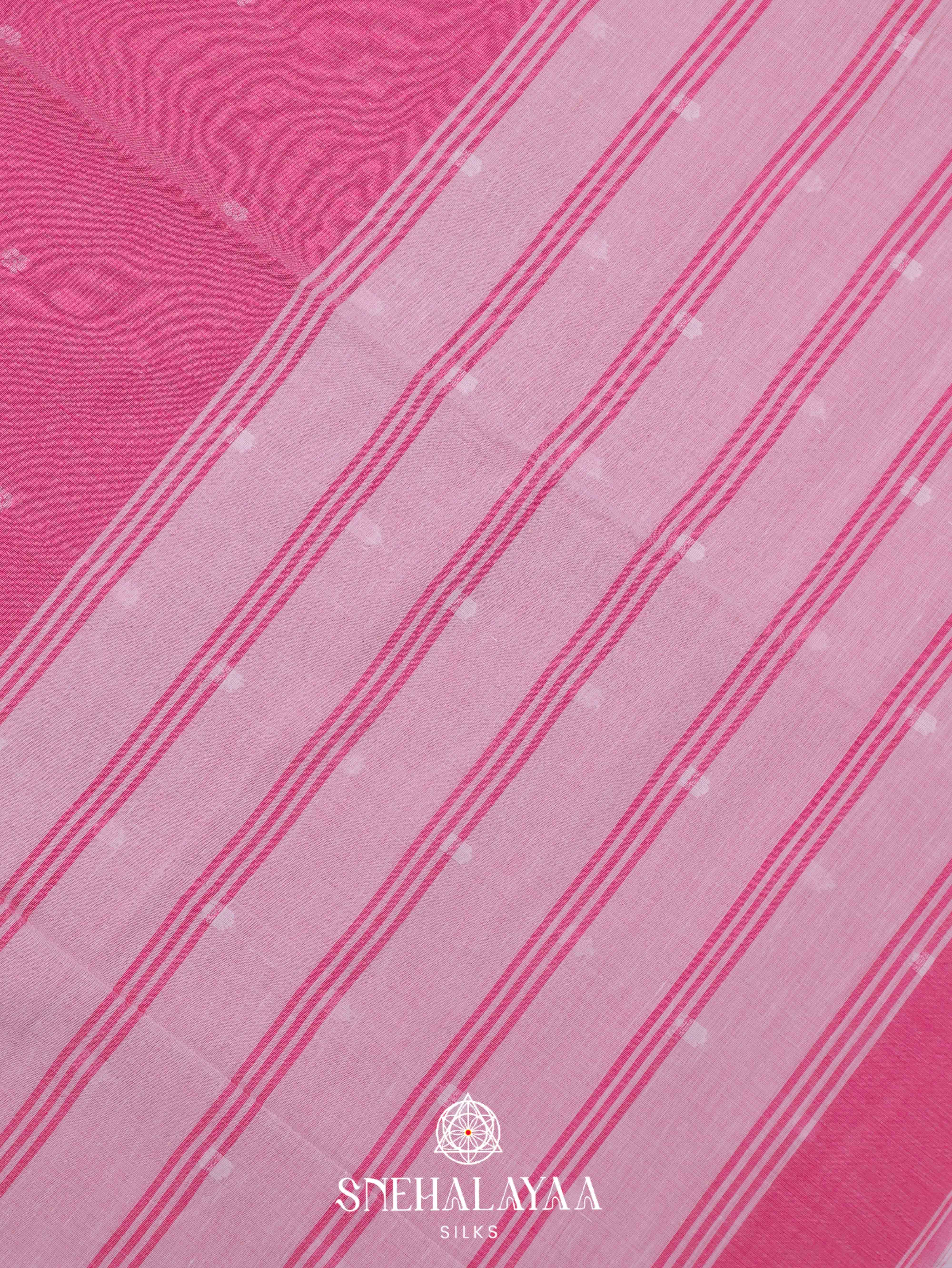 Pink Khadi Cotton Saree
