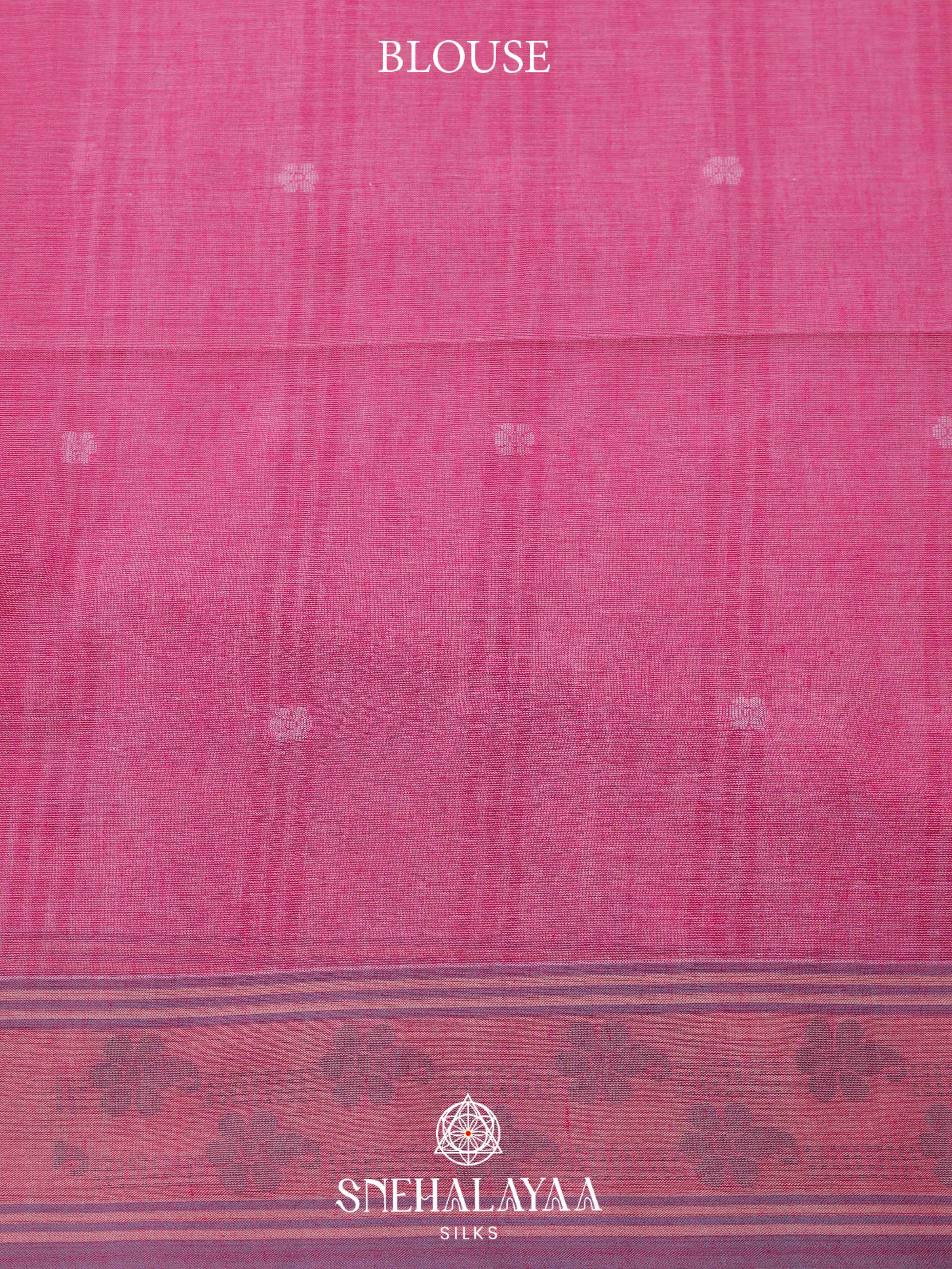 Pink Khadi Cotton Saree