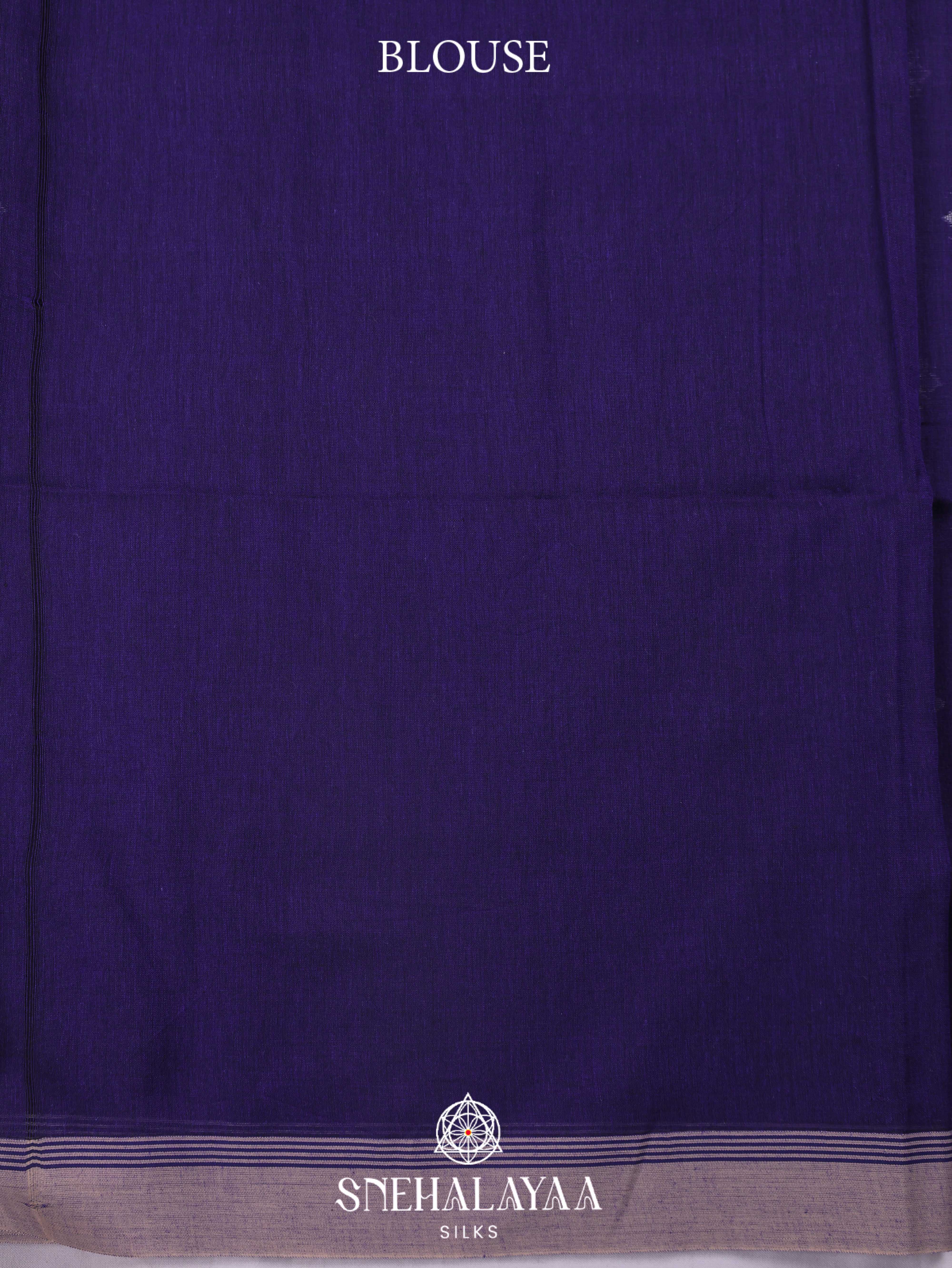 Blue Khadi Cotton Saree