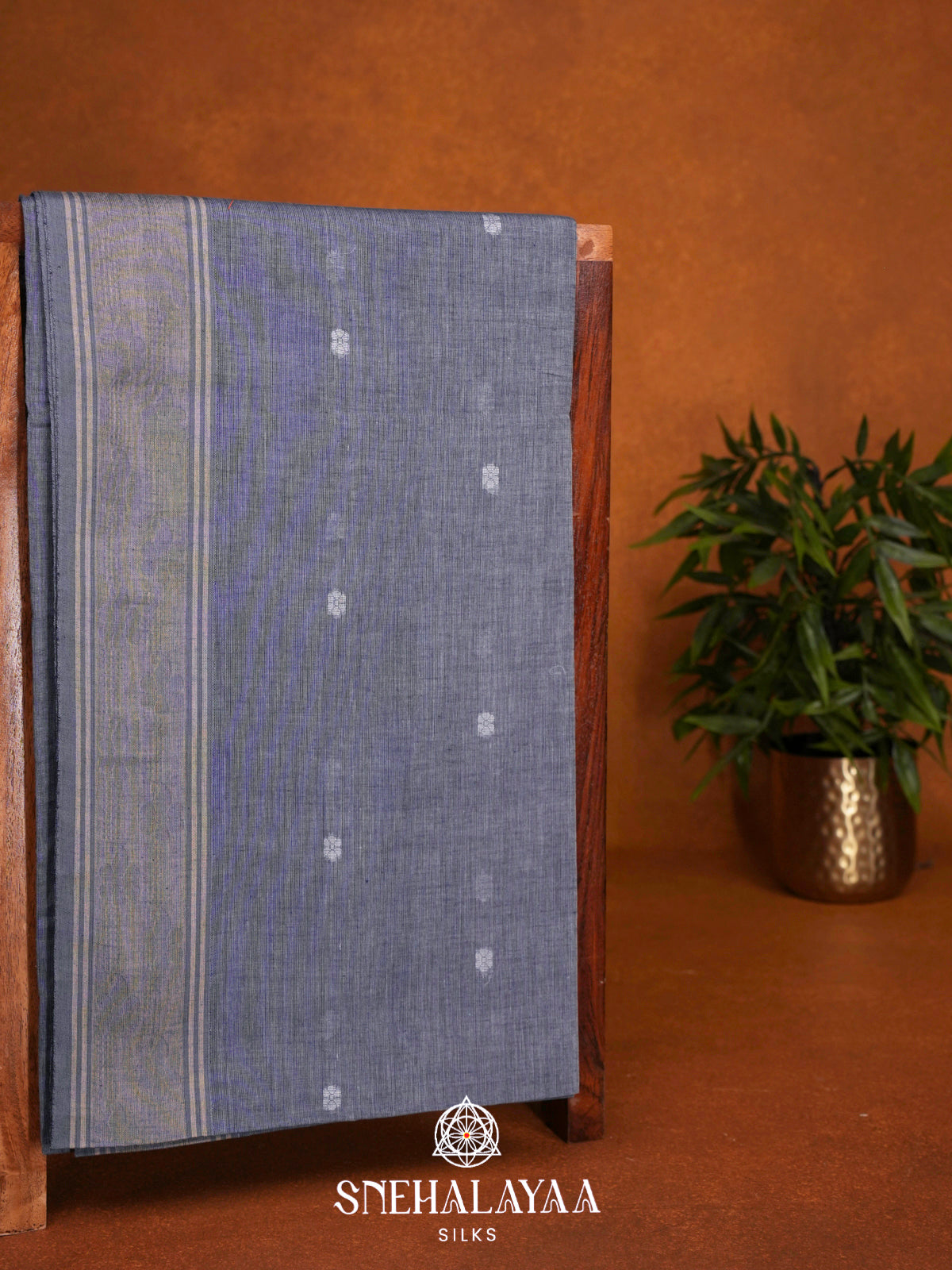 Grey Khadi Cotton Saree