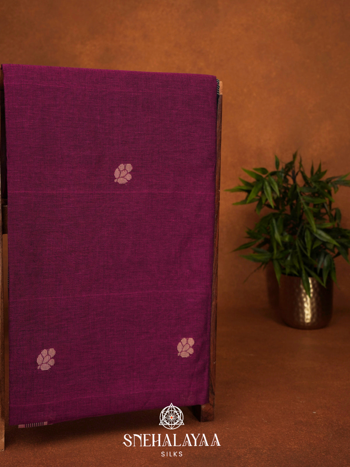 Magenta Khadi Cotton Saree
