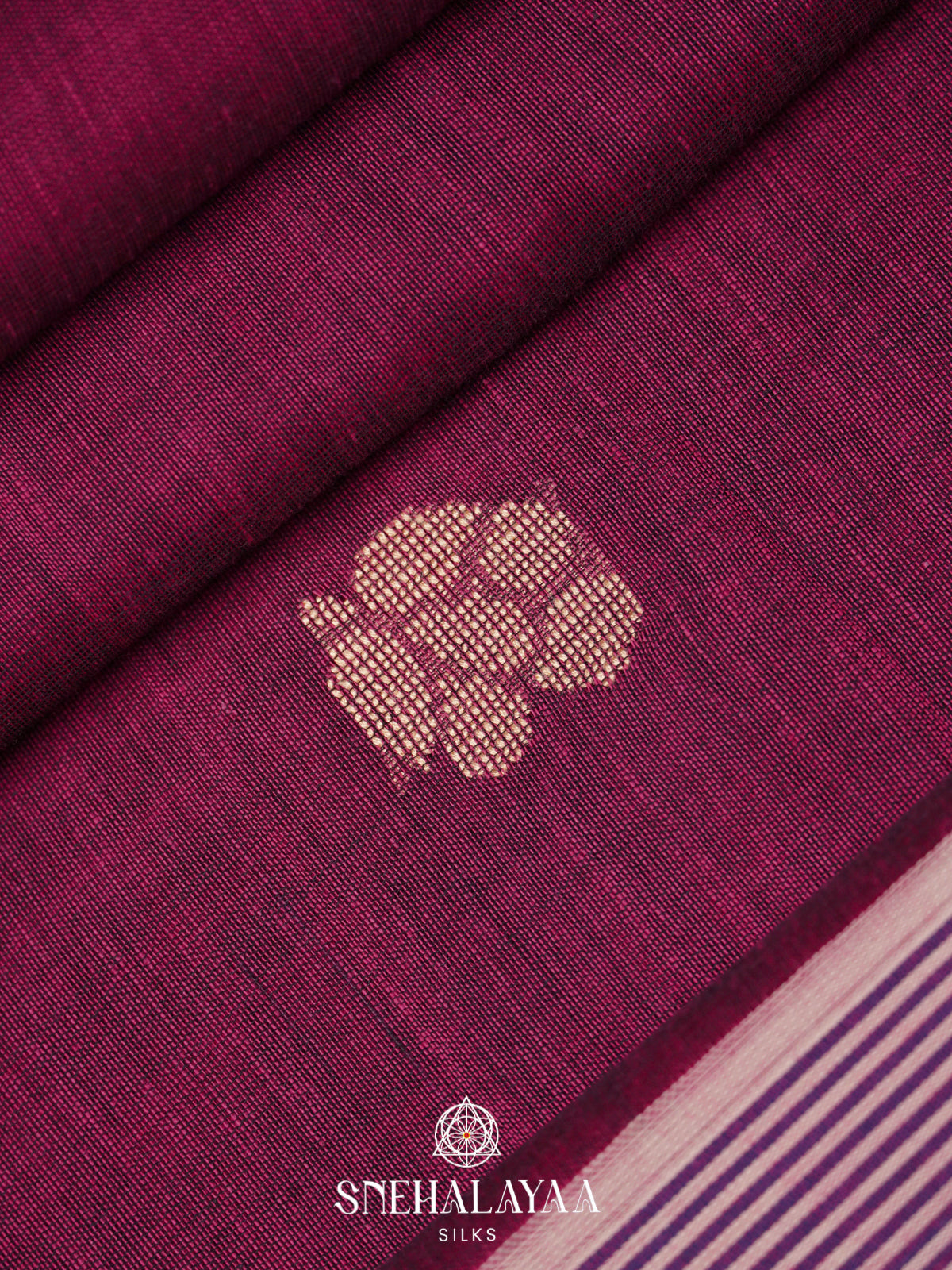 Magenta Khadi Cotton Saree