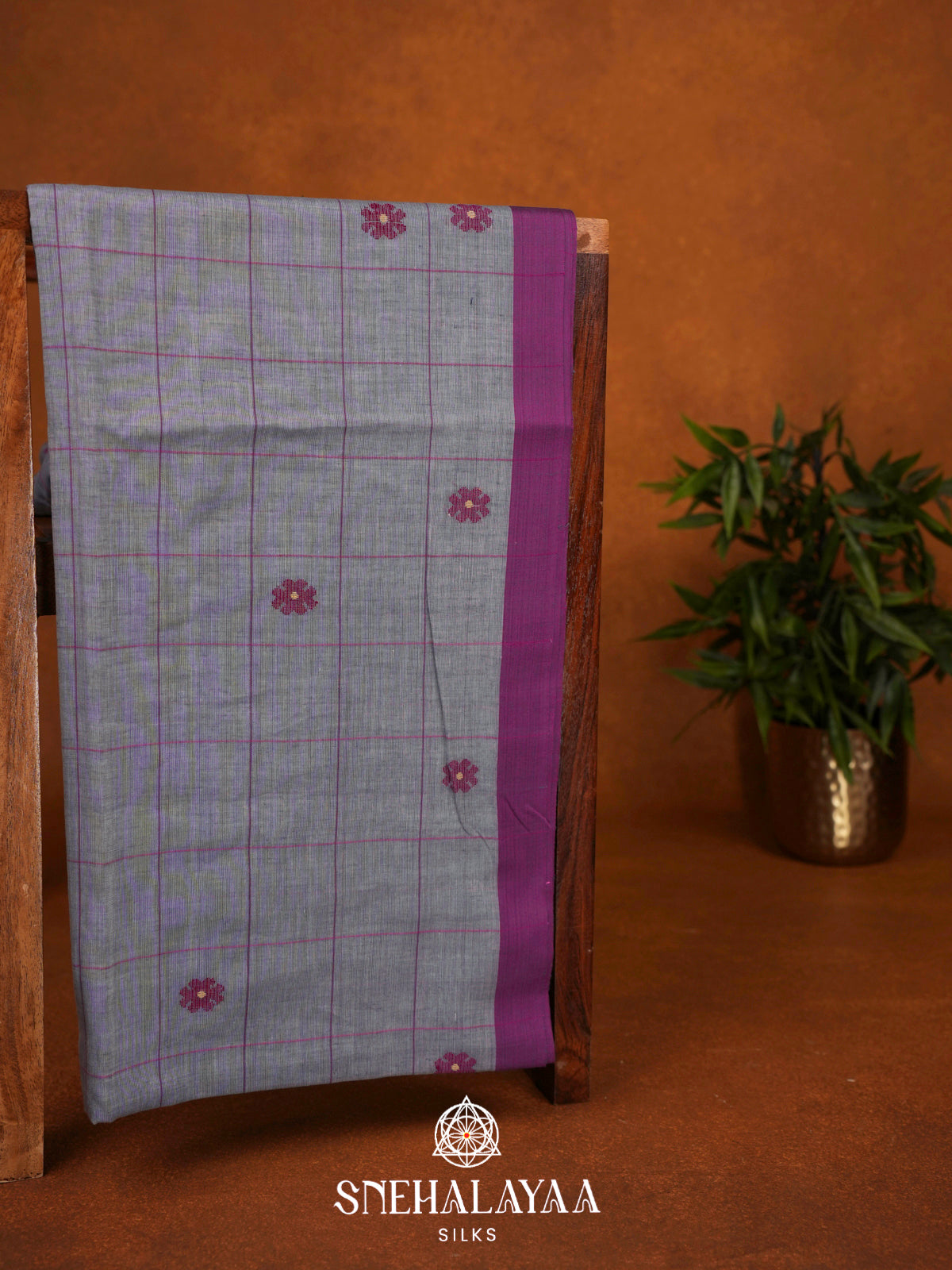 Grey Khadi Cotton Saree