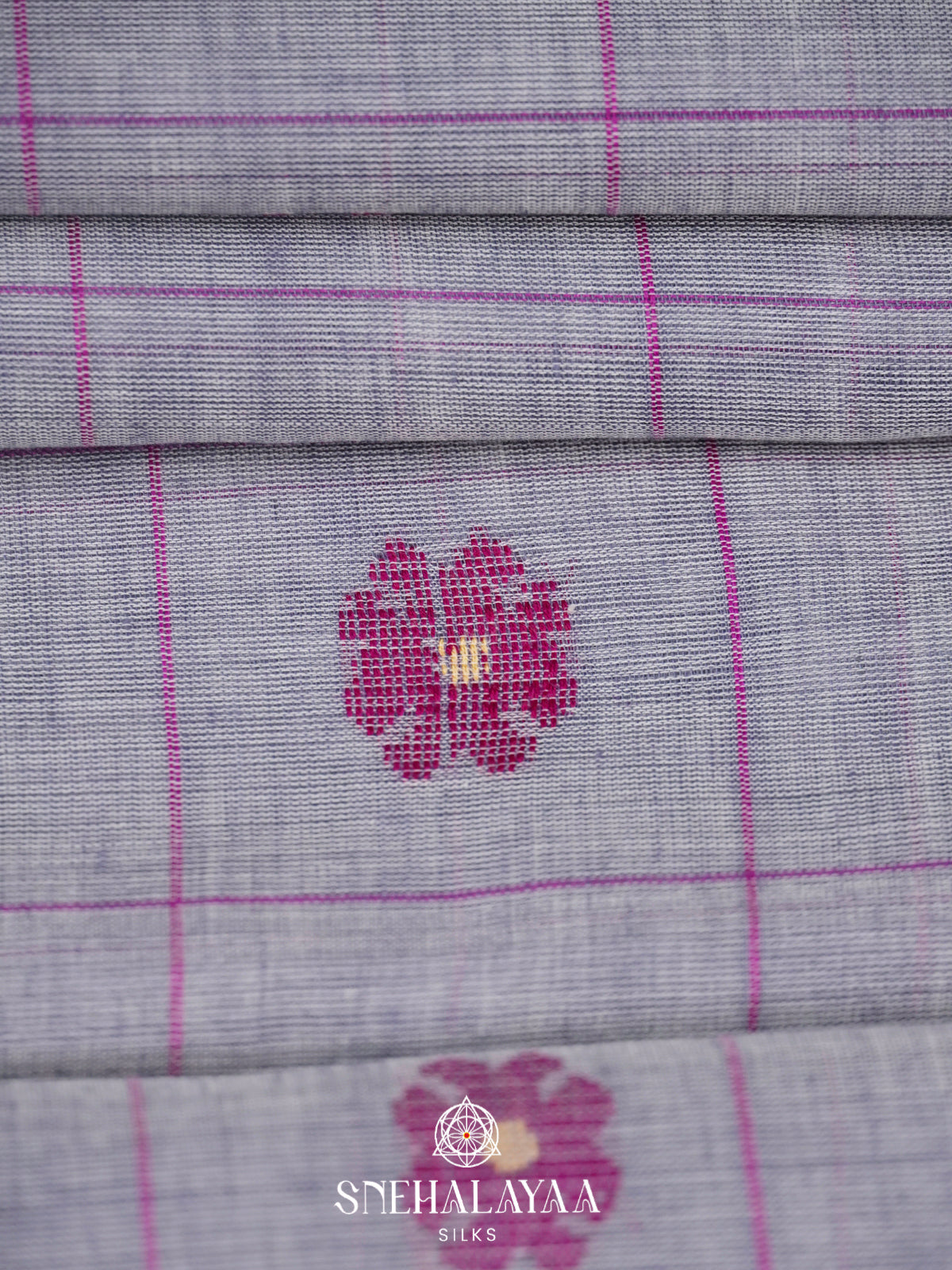 Grey Khadi Cotton Saree