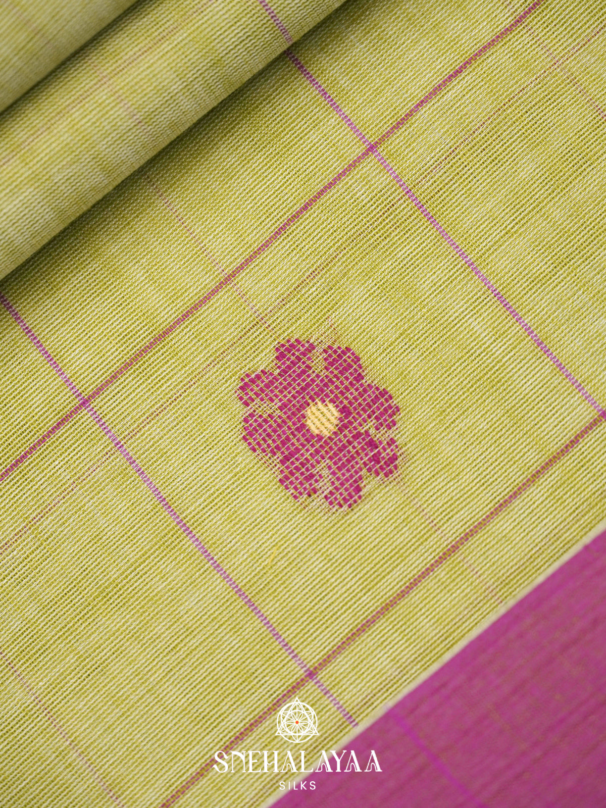 Pale Yellow Khadi Cotton Saree