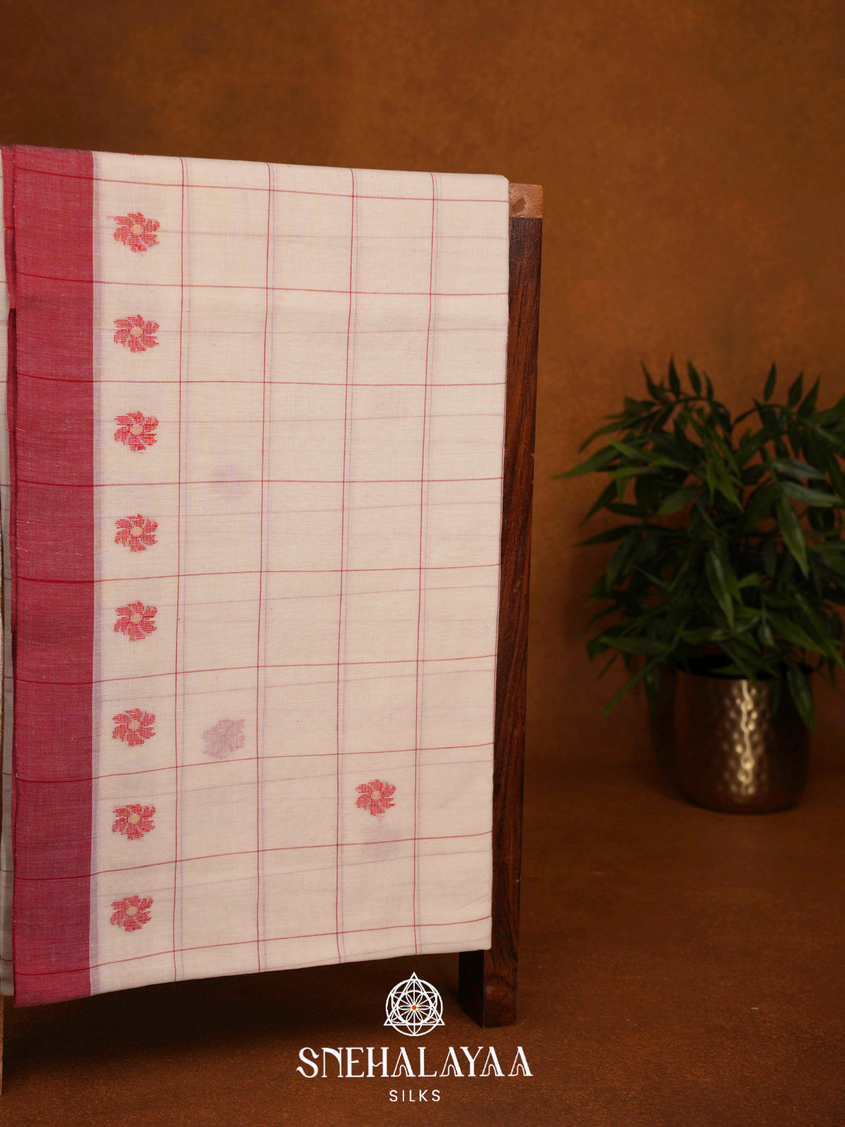 Off White Khadi Cotton Saree