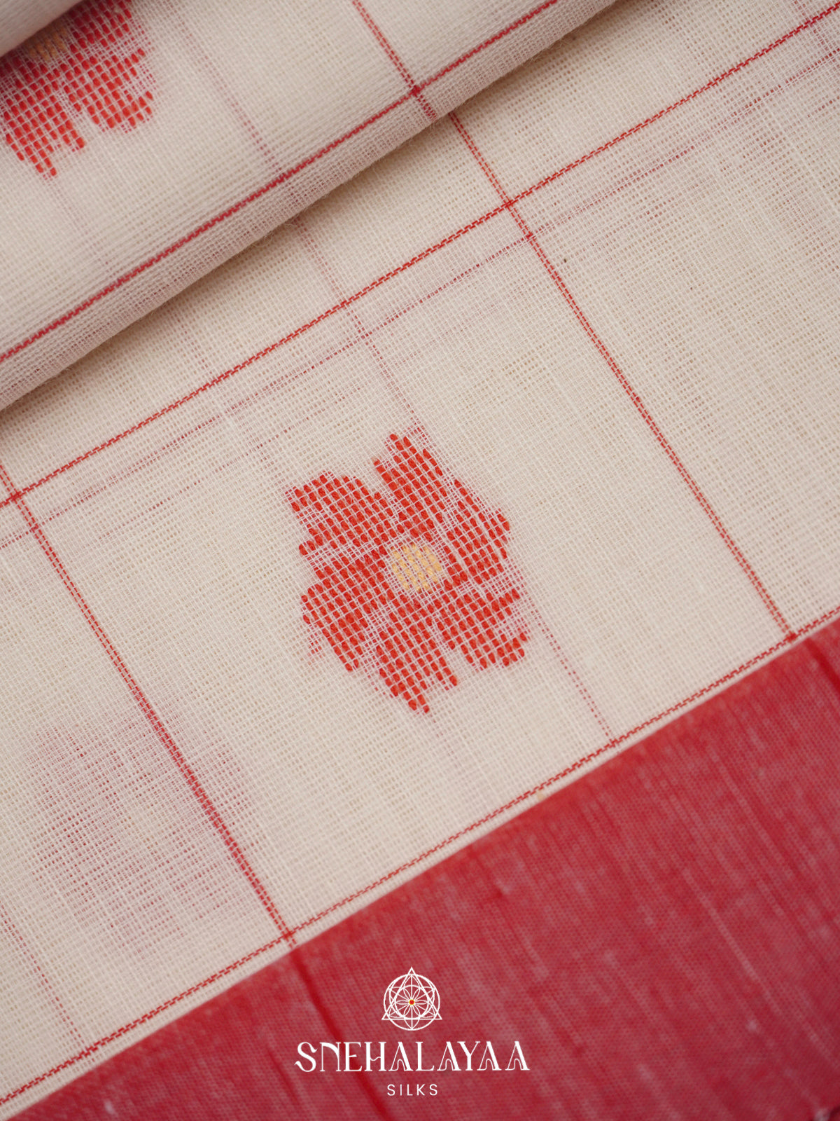 Off White Khadi Cotton Saree
