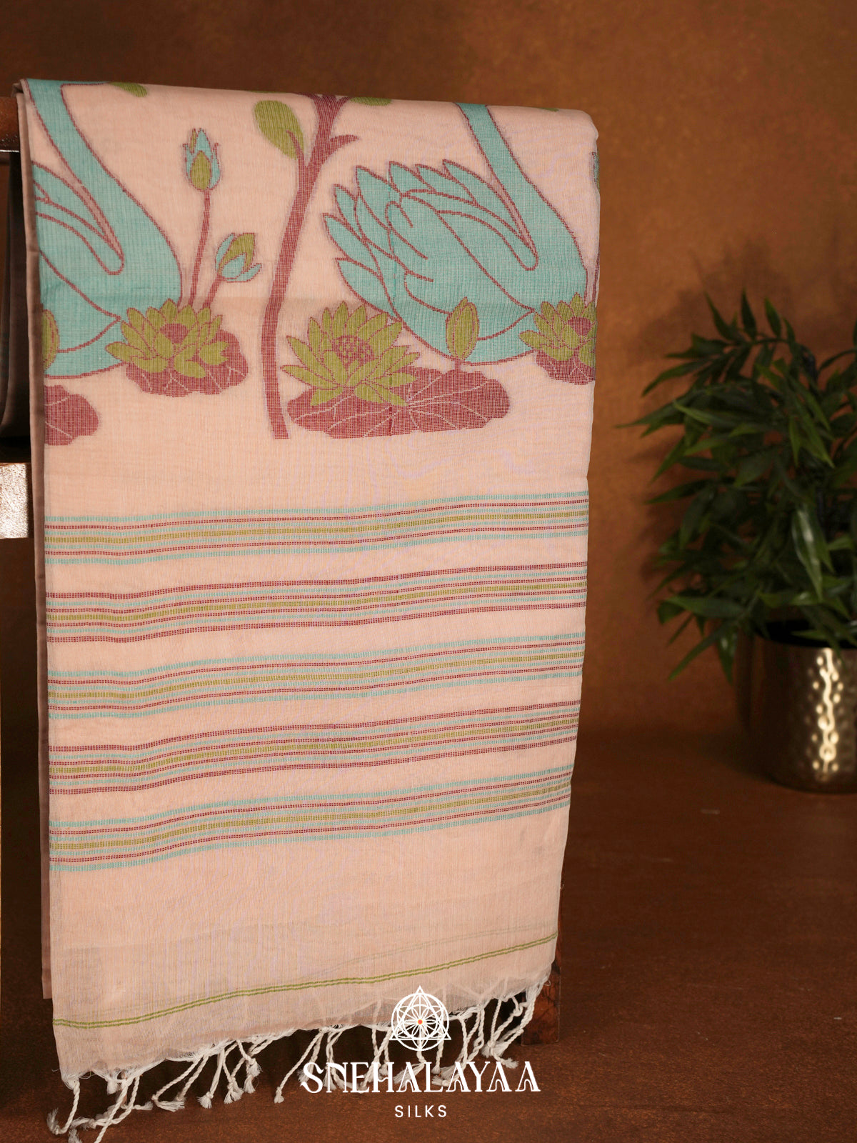 Cream  Bengal Cotton Saree