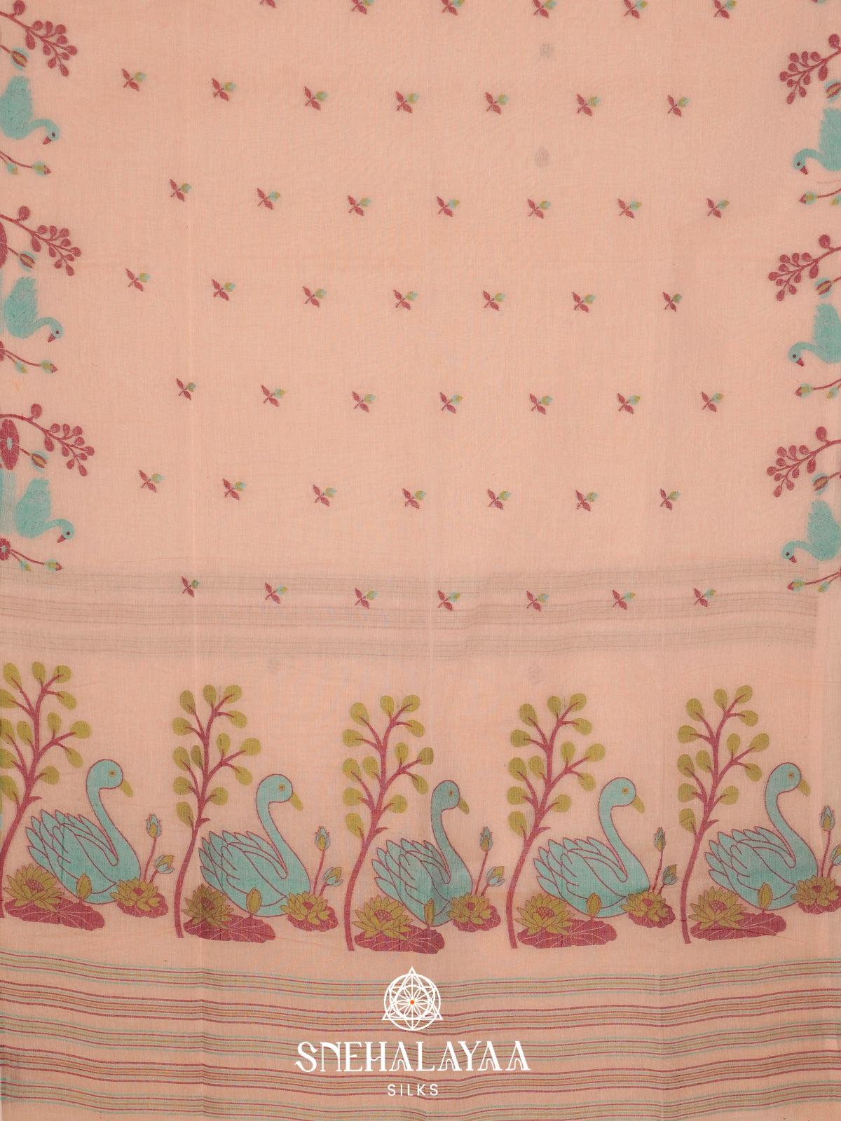 Cream  Bengal Cotton Saree