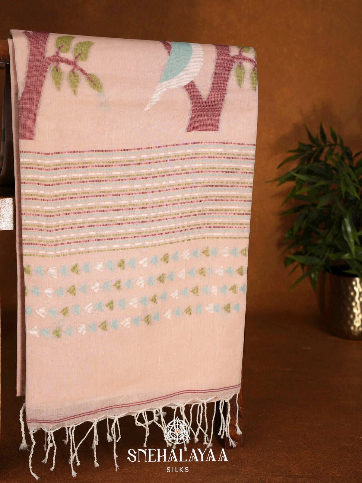 Cream  Bengal Cotton Saree
