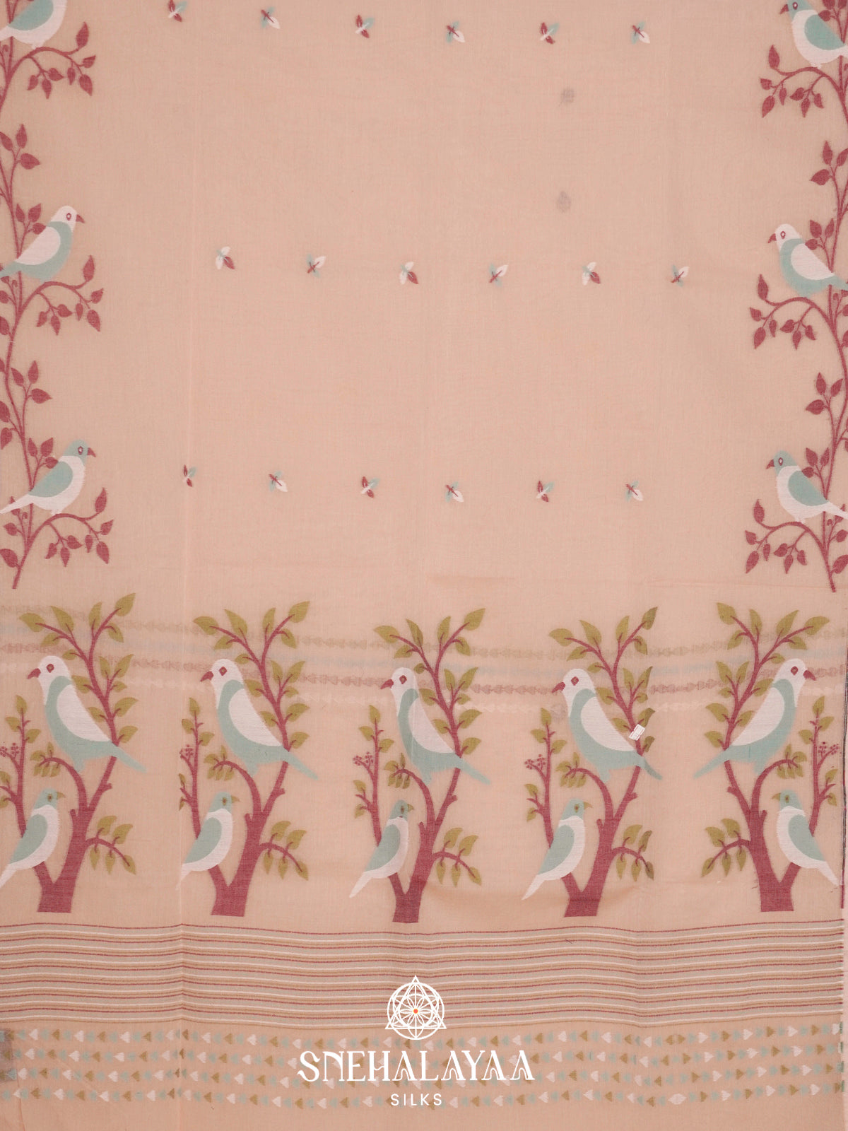 Cream  Bengal Cotton Saree