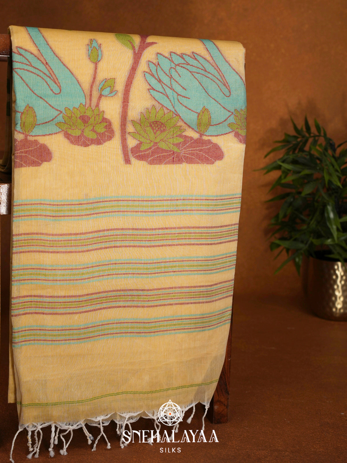 Yellow  Bengal Cotton Saree
