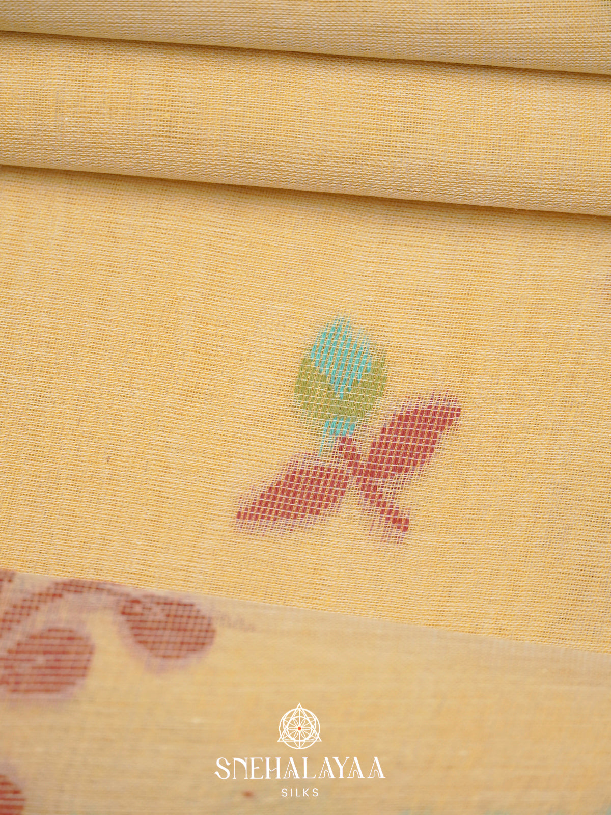 Yellow  Bengal Cotton Saree