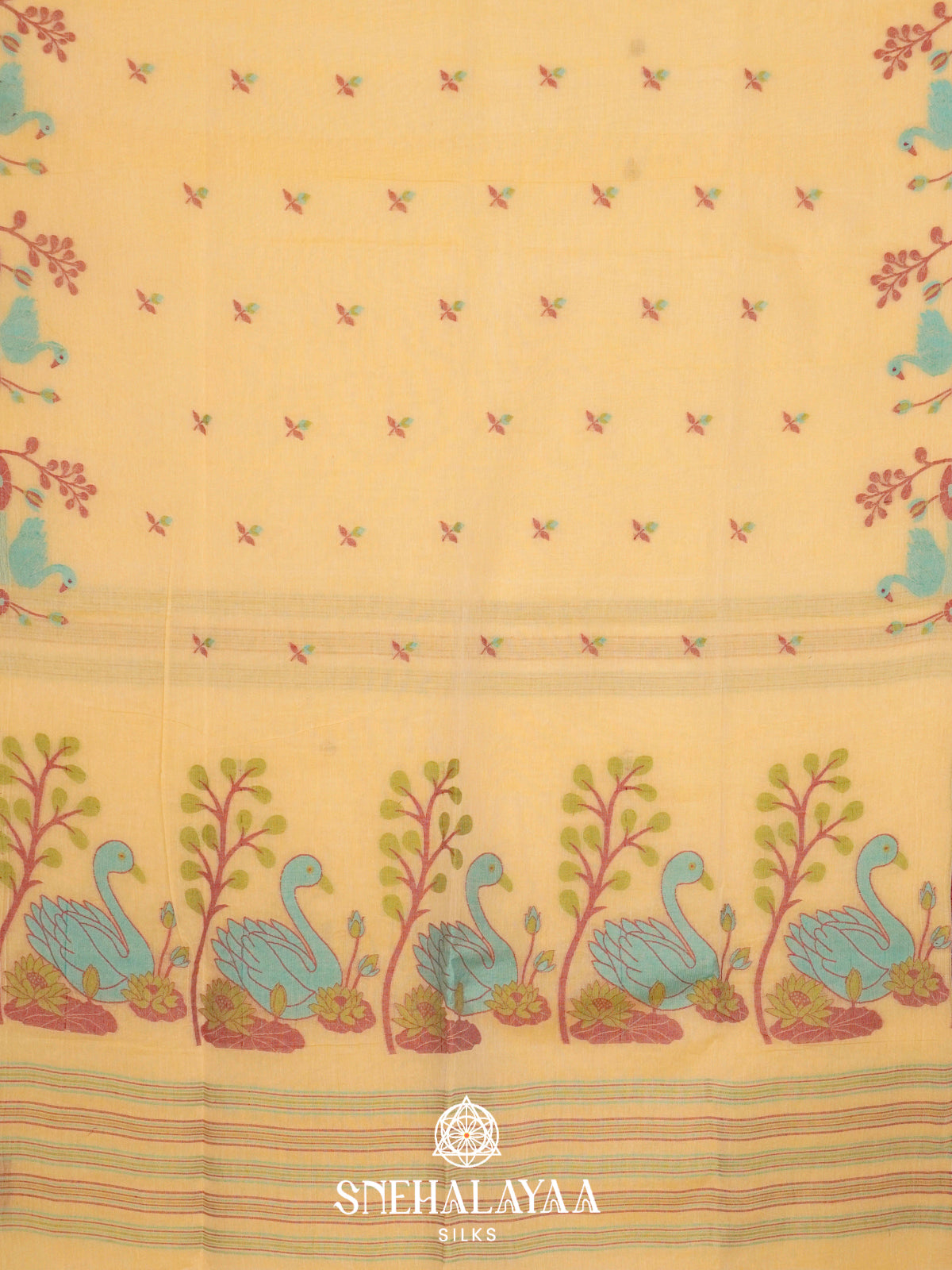 Yellow  Bengal Cotton Saree