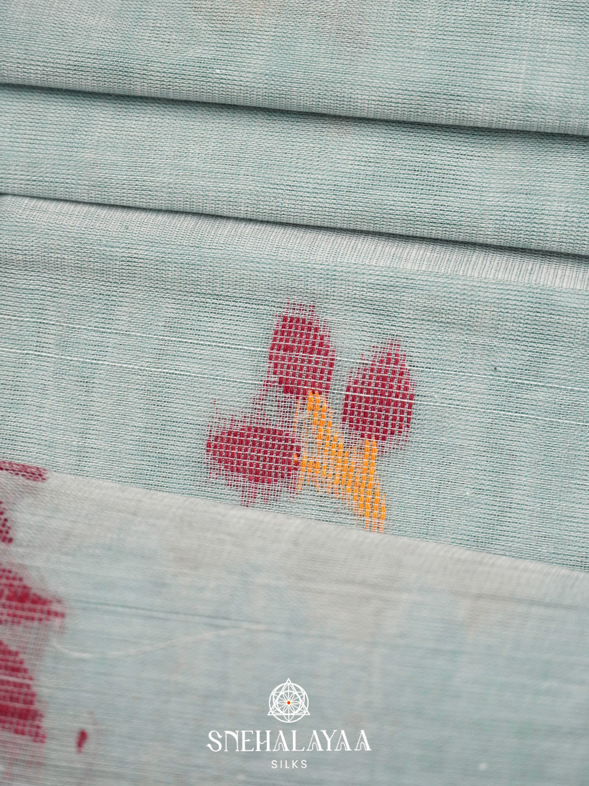 Mint Blue  Bengal Cotton Saree
