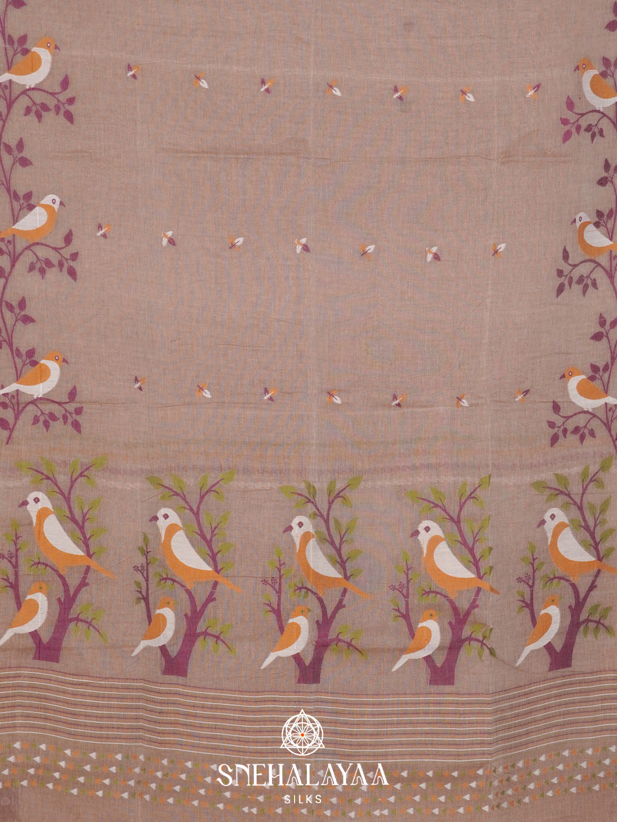 Brown  Bengal Cotton Saree