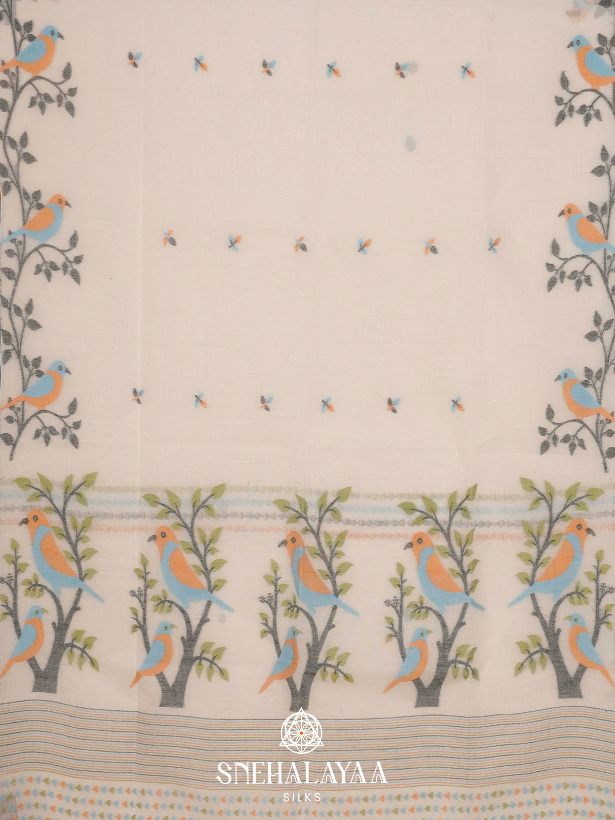 White  Bengal Cotton Saree