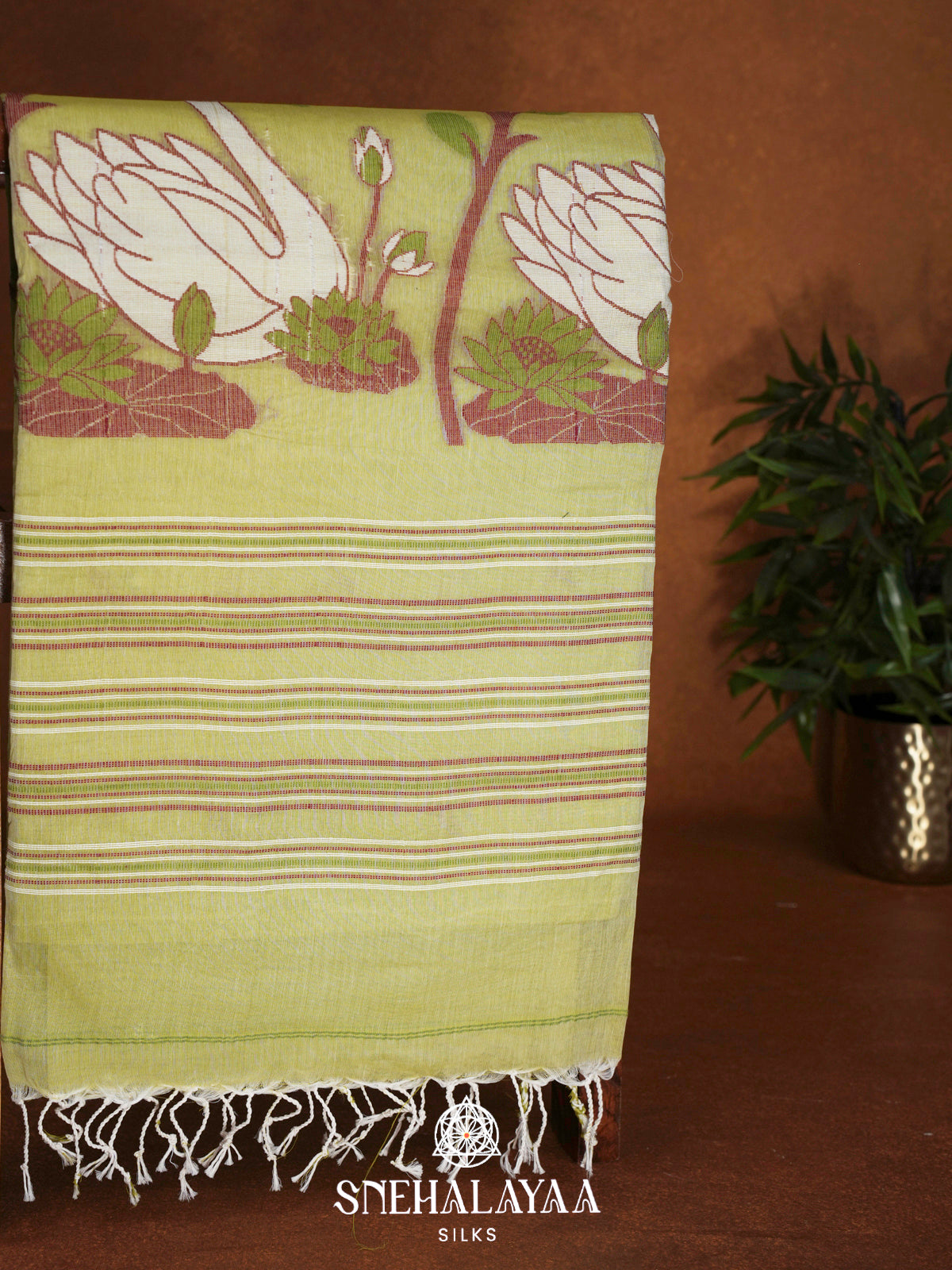 Pista Green  Bengal Cotton Saree