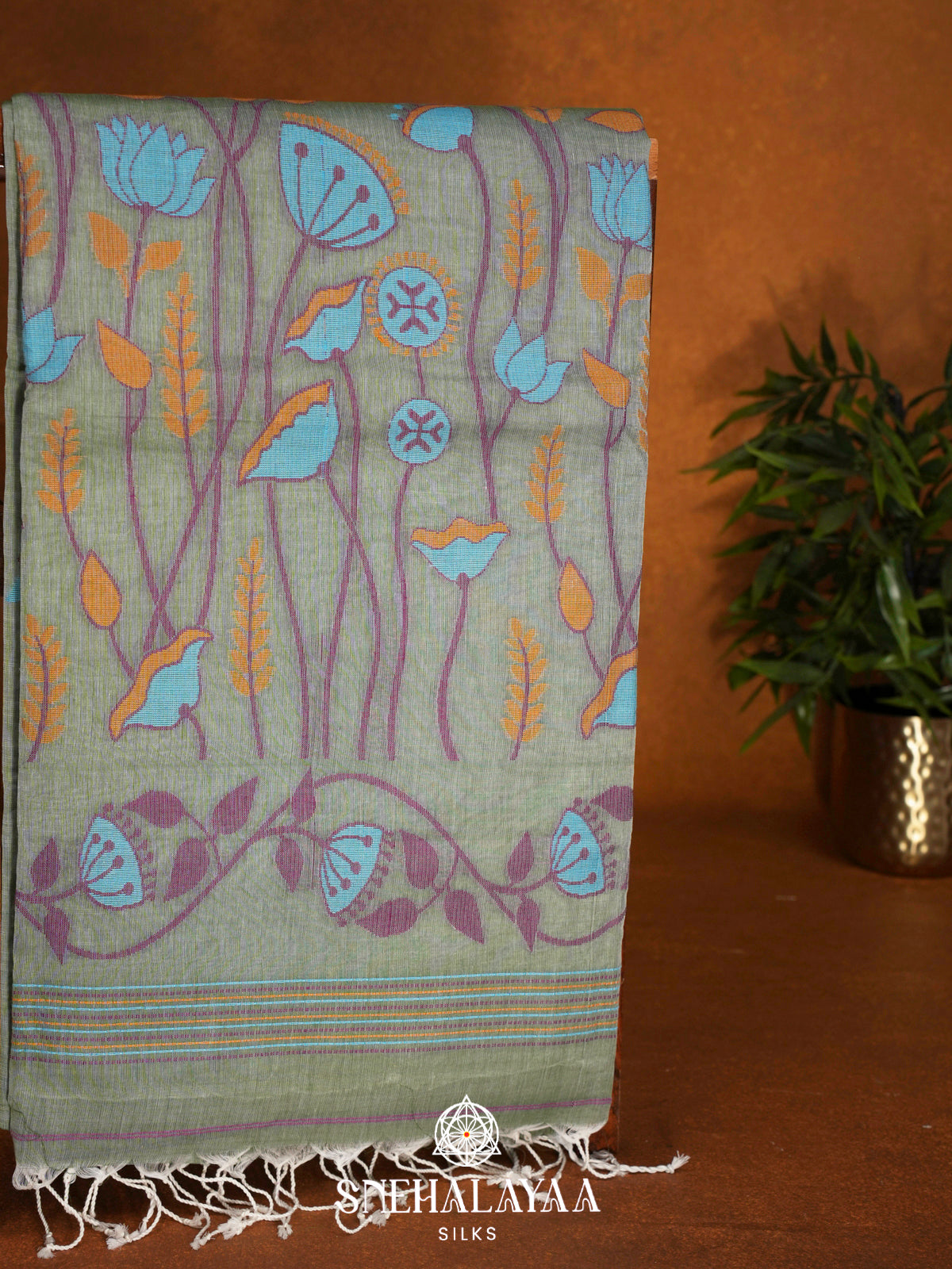 Green  Bengal Cotton Saree