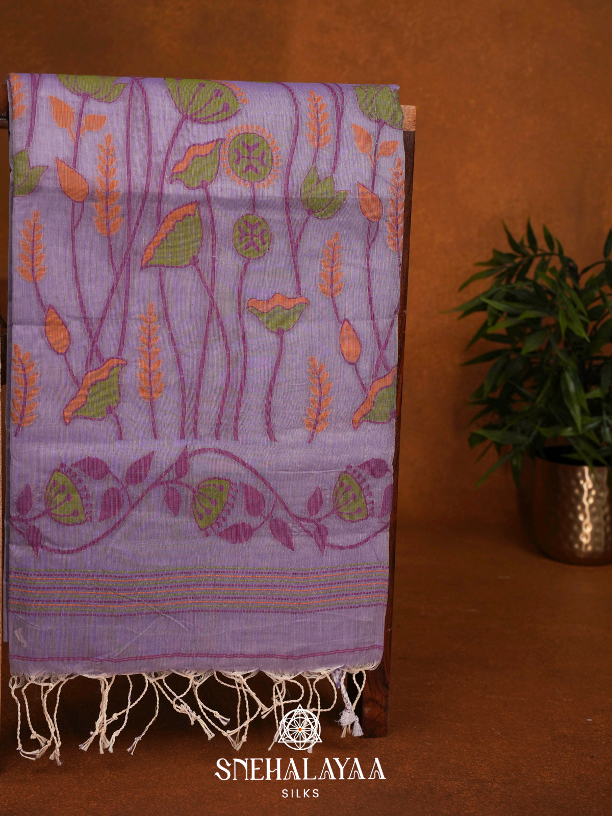 Lilac  Bengal Cotton Saree