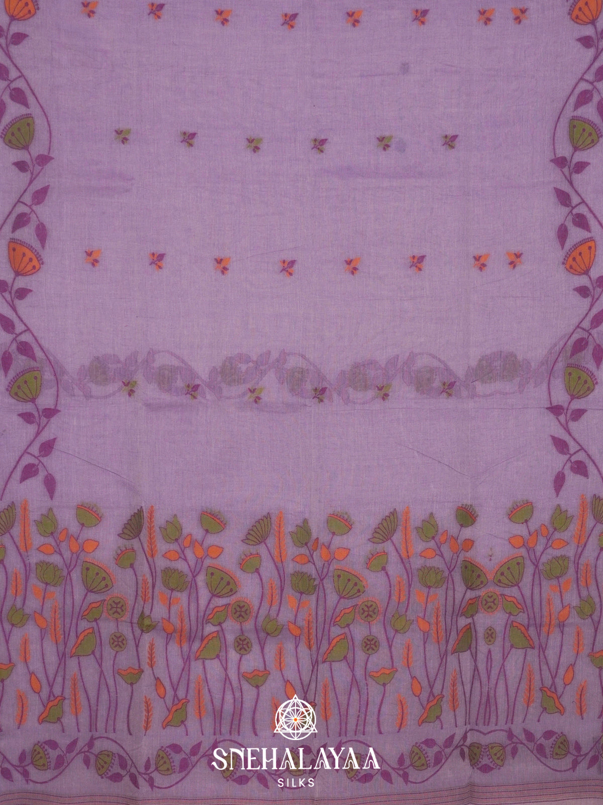 Lilac  Bengal Cotton Saree