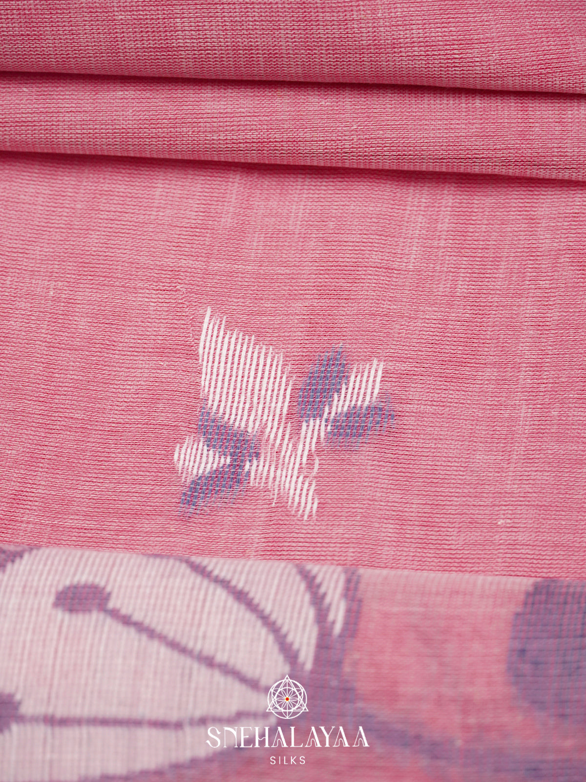 Pink  Bengal Cotton Saree