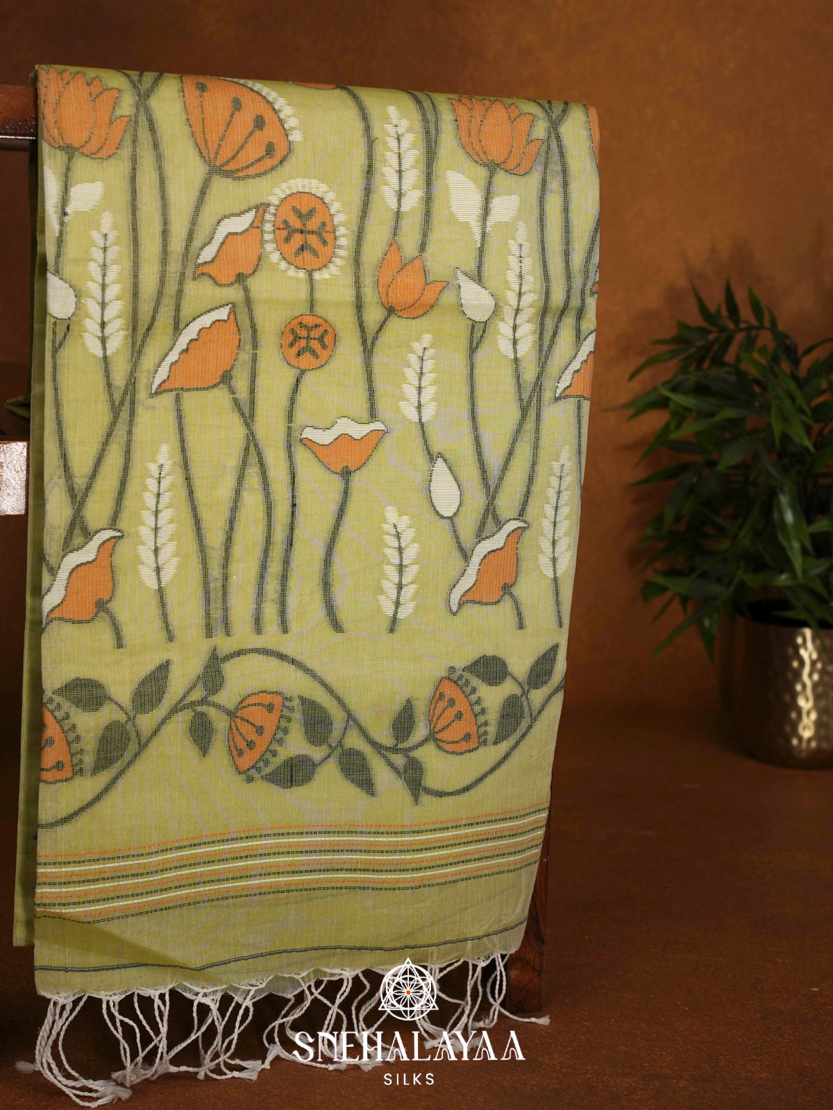 Yellow  Bengal Cotton Saree