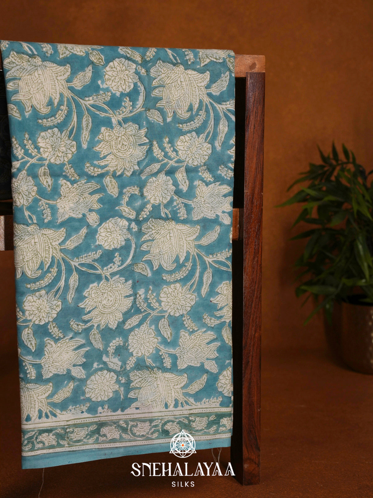 Blue Jaipur Cotton Saree