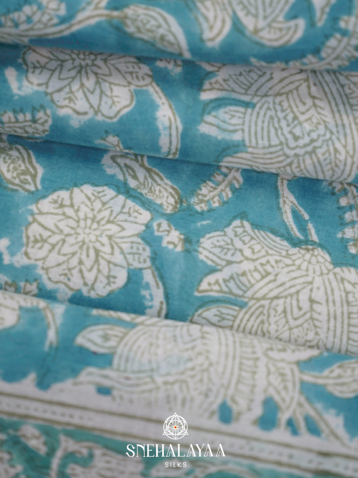 Blue Jaipur Cotton Saree