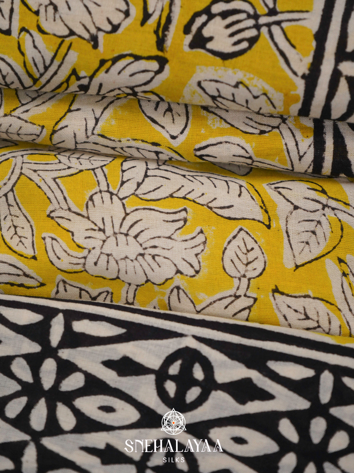 Yellow Jaipur Cotton Saree