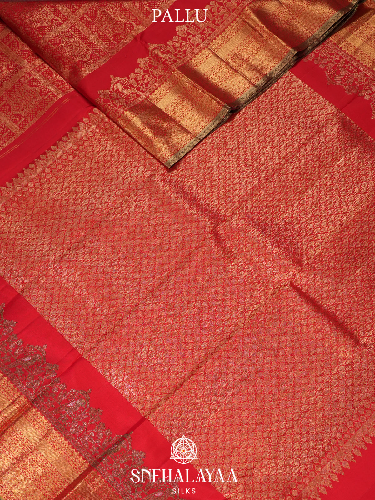 Ruby Red Kanjivaram Silk Saree