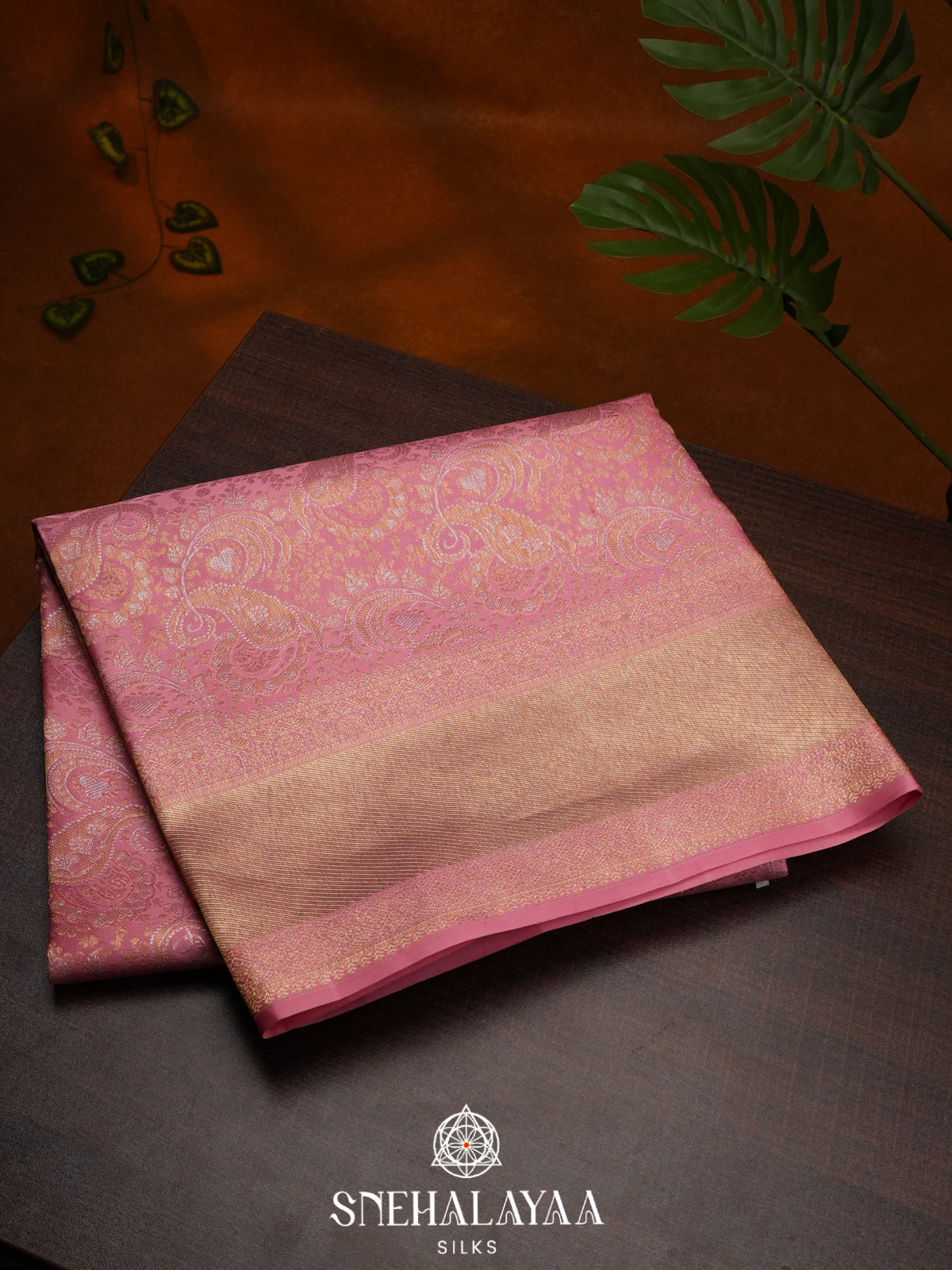 Baby Pink Tissue Kanjivaram Silk Saree
