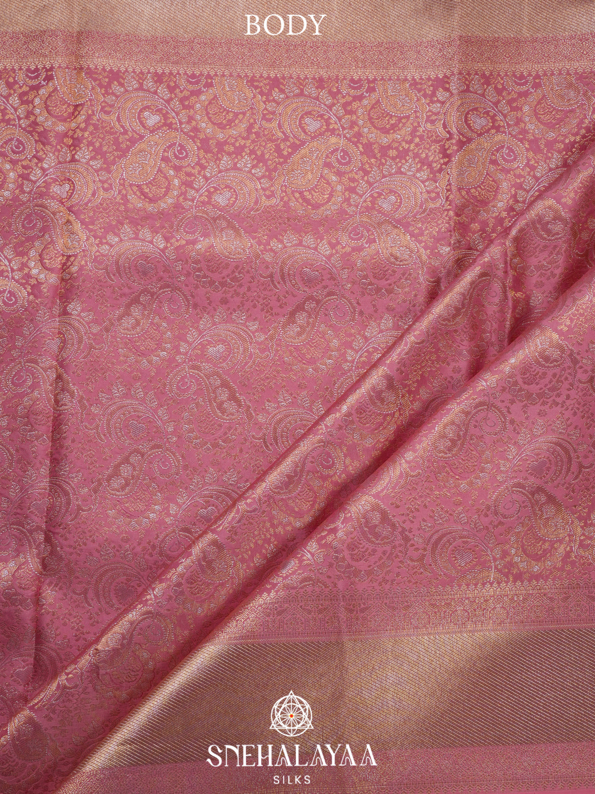 Baby Pink Tissue Kanjivaram Silk Saree
