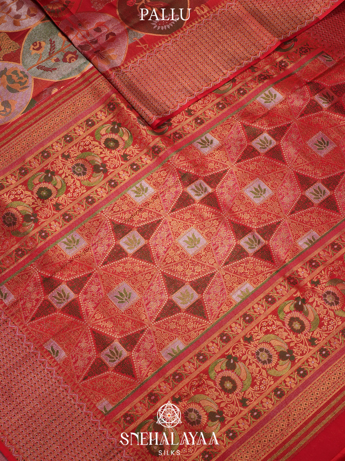 Red Kanjivaram Silk Saree