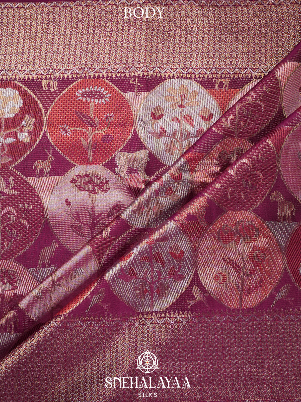Magenta Kanjivaram Silk Saree